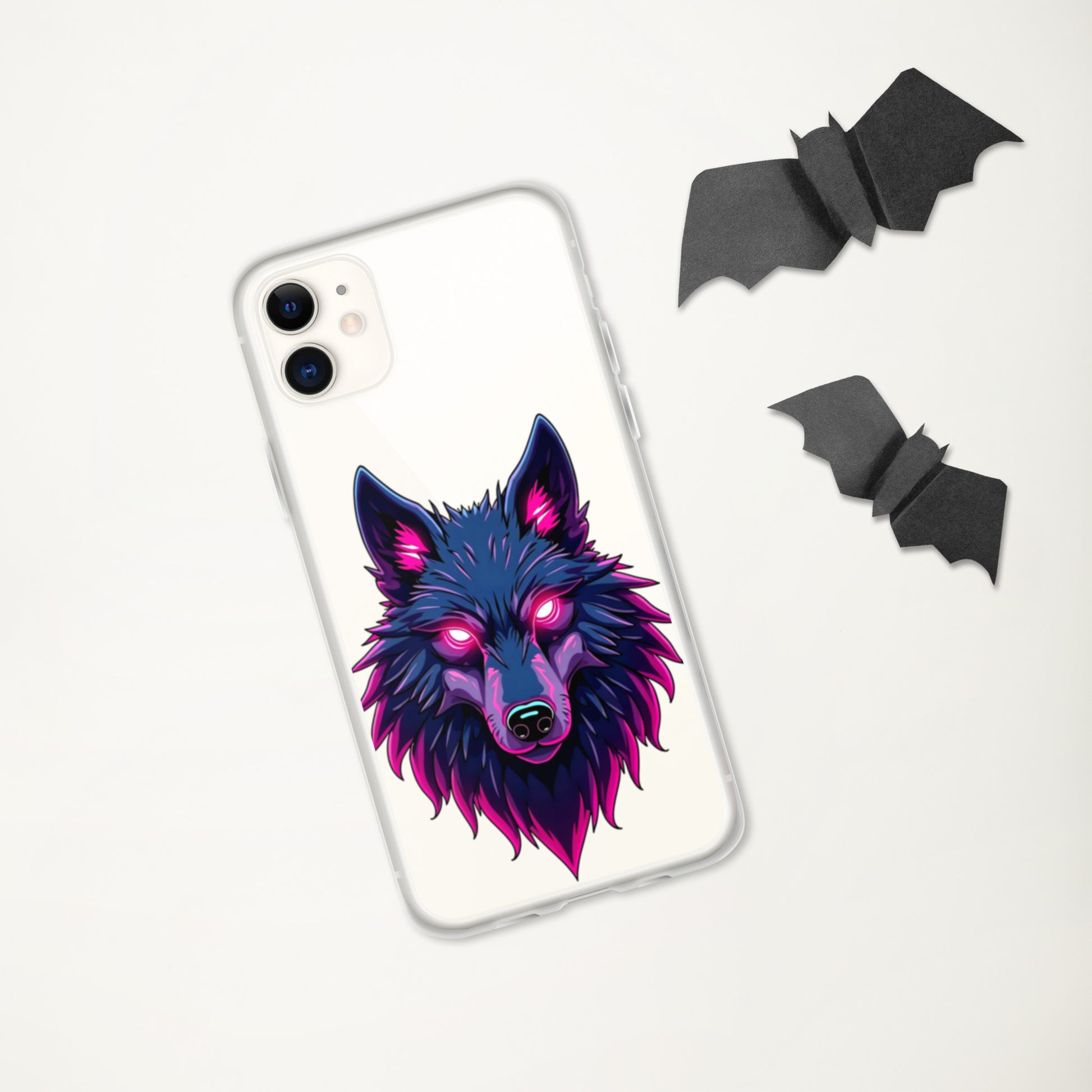 Clear Case for iPhone® - Dark Wolf Gaze Clear iPhone Case – For Fearless Elite Conquerors by printfluence.net
