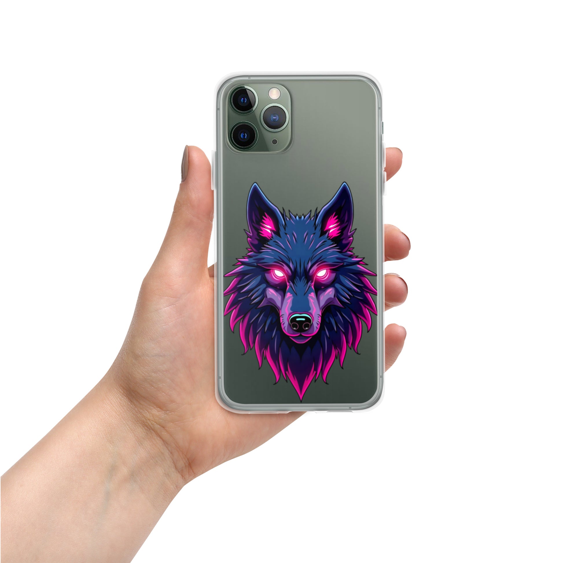 Clear Case for iPhone® - Dark Wolf Gaze Clear iPhone Case – For Fearless Elite Conquerors by printfluence.net