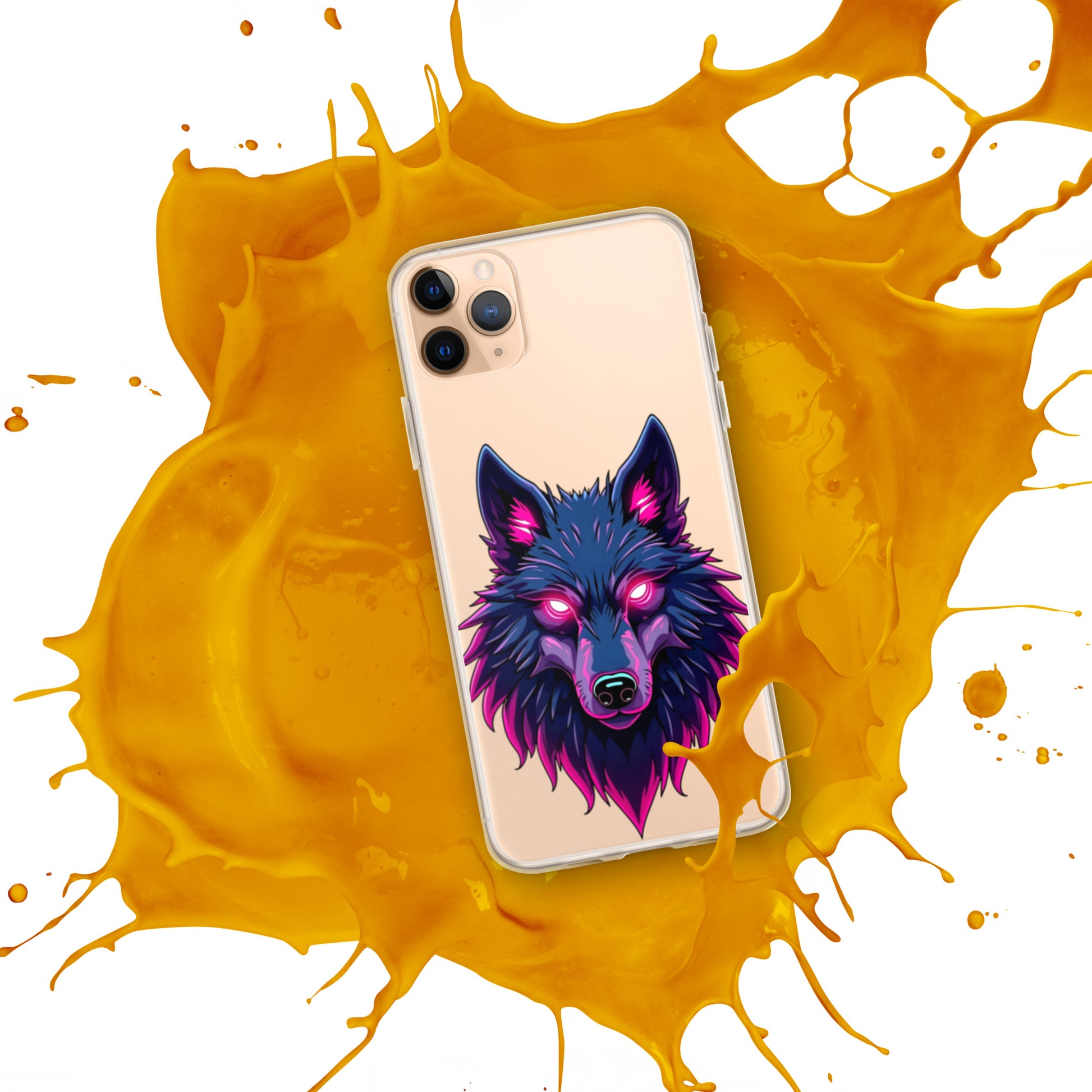 Clear Case for iPhone® - Dark Wolf Gaze Clear iPhone Case – For Fearless Elite Conquerors by printfluence.net