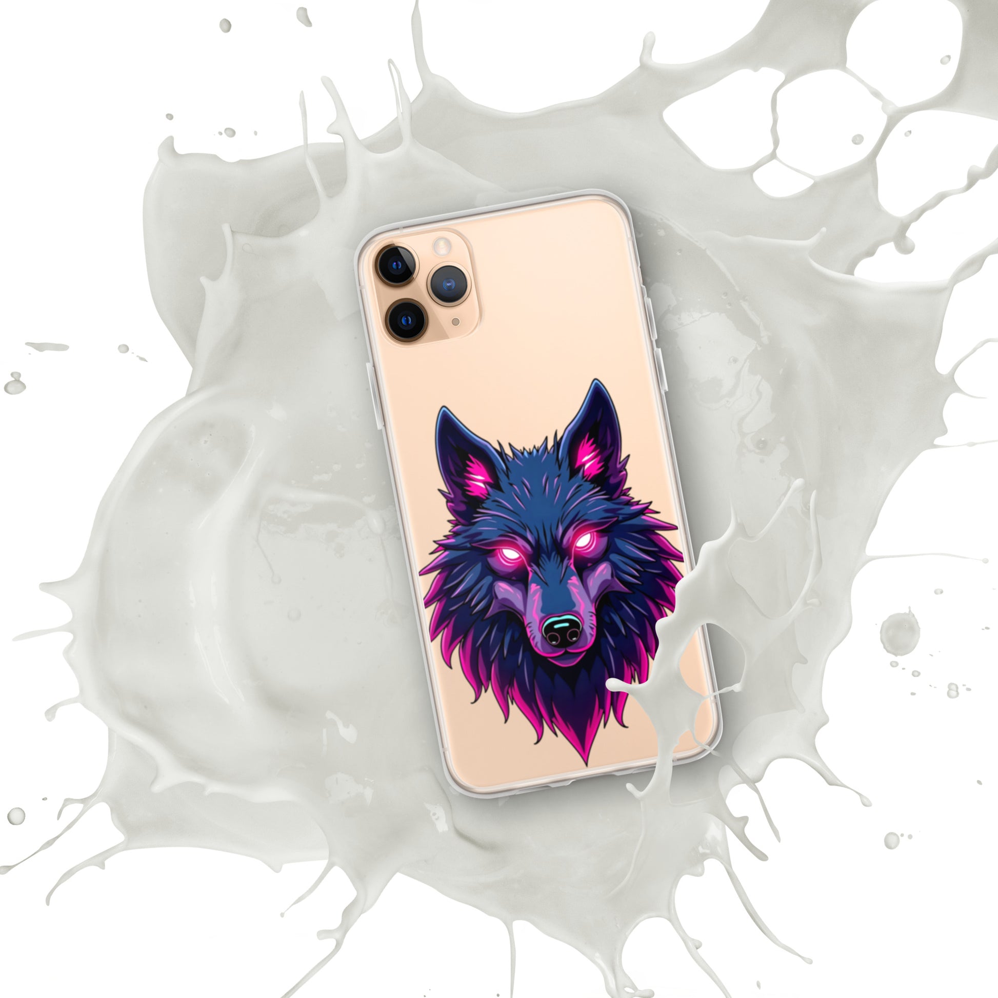 Clear Case for iPhone® - Dark Wolf Gaze Clear iPhone Case – For Fearless Elite Conquerors by printfluence.net
