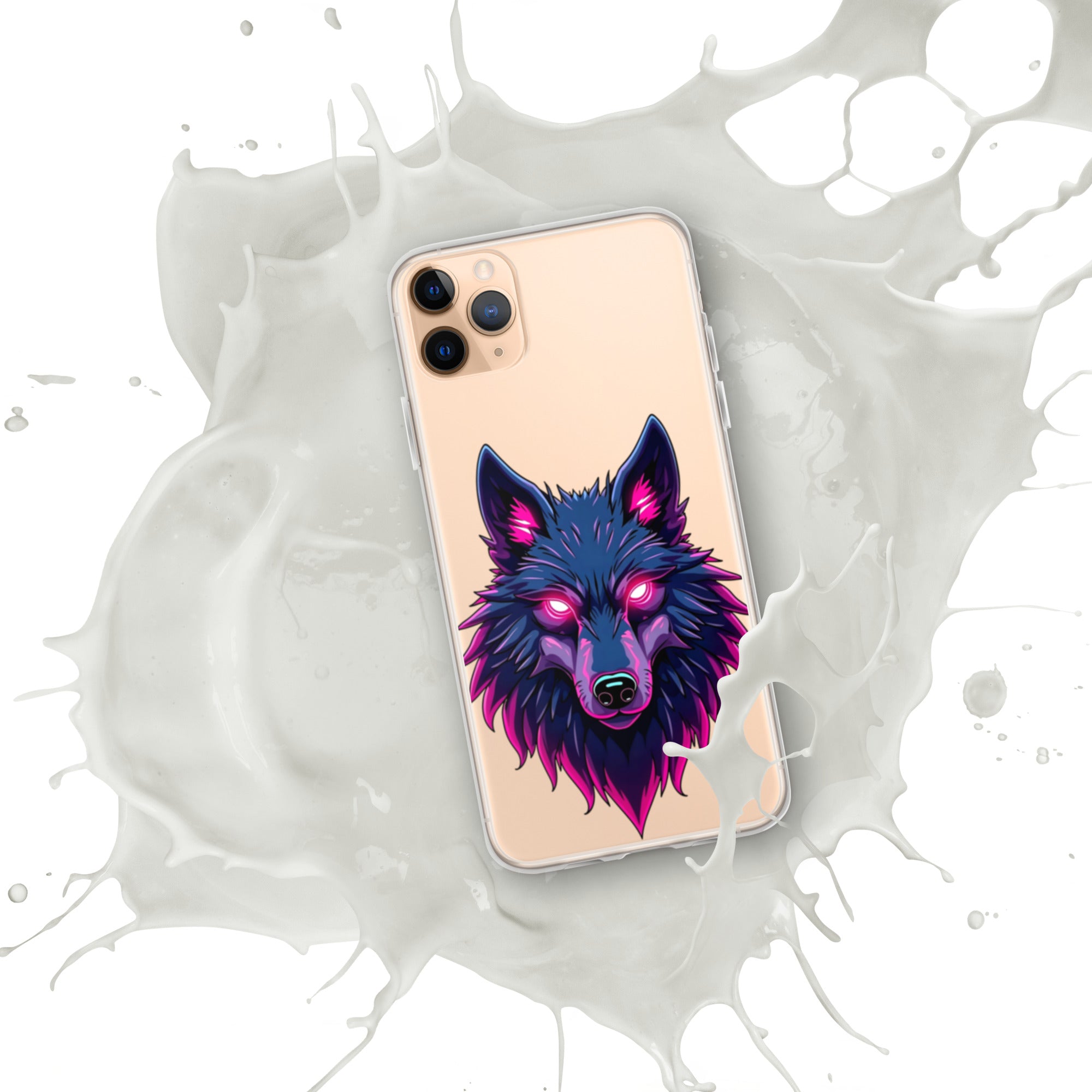 Clear Case for iPhone® - Dark Wolf Gaze Clear iPhone Case – For Fearless Elite Conquerors by printfluence.net