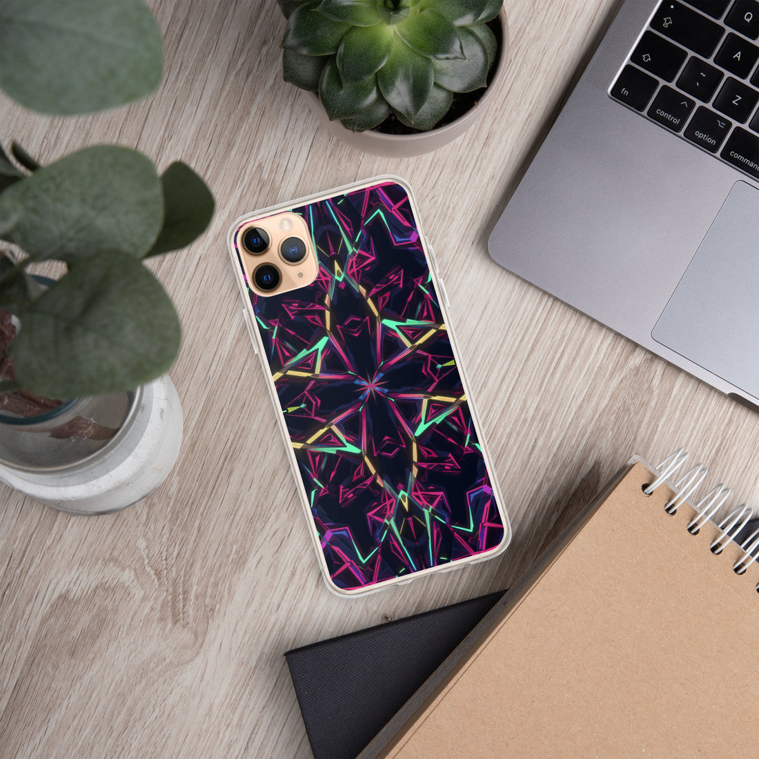 Clear Case for iPhone® - Neon Eclipse iPhone Clear Case – Elite Aura for Visionary Leaders by printfluence.net