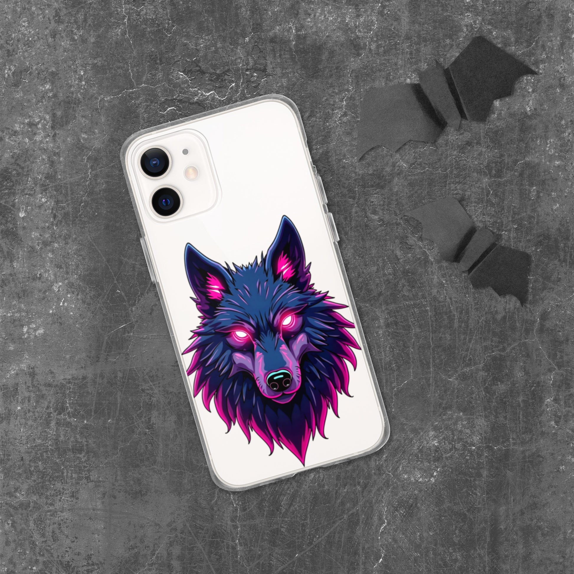 Clear Case for iPhone® - Dark Wolf Gaze Clear iPhone Case – For Fearless Elite Conquerors by printfluence.net