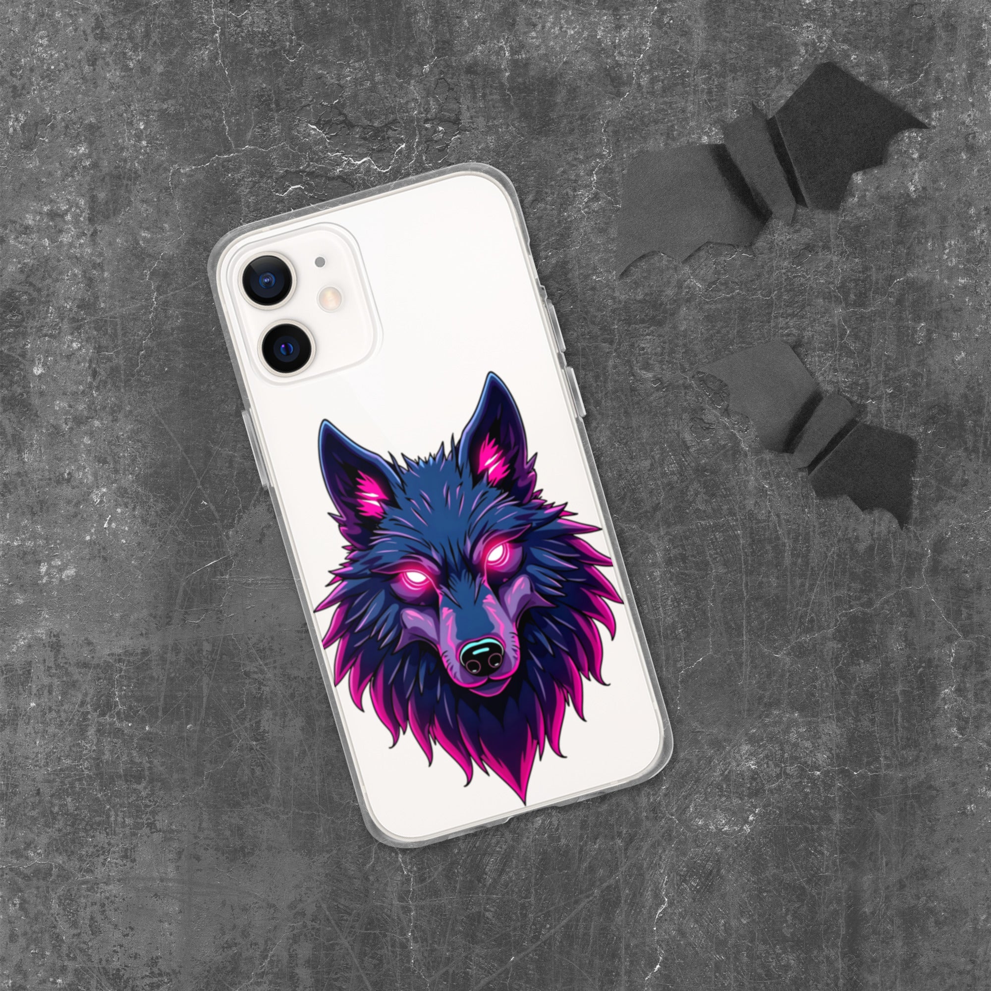 Clear Case for iPhone® - Dark Wolf Gaze Clear iPhone Case – For Fearless Elite Conquerors by printfluence.net
