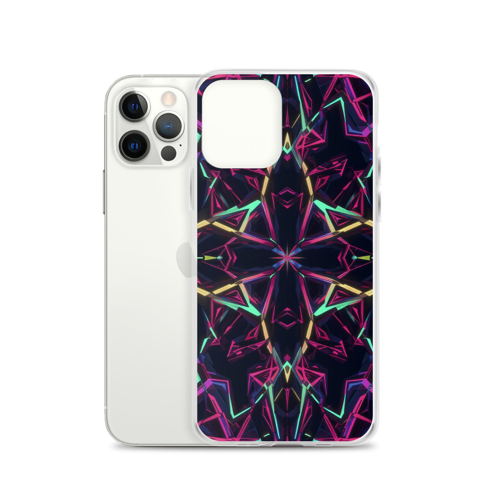 Clear Case for iPhone® - Neon Eclipse iPhone Clear Case – Elite Aura for Visionary Leaders by printfluence.net
