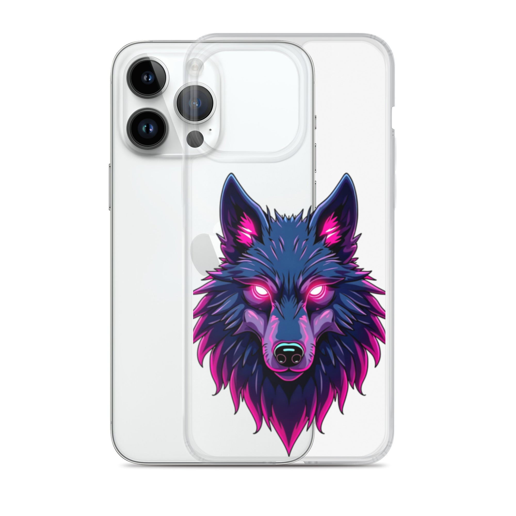 Clear Case for iPhone® - Dark Wolf Gaze Clear iPhone Case – For Fearless Elite Conquerors by printfluence.net