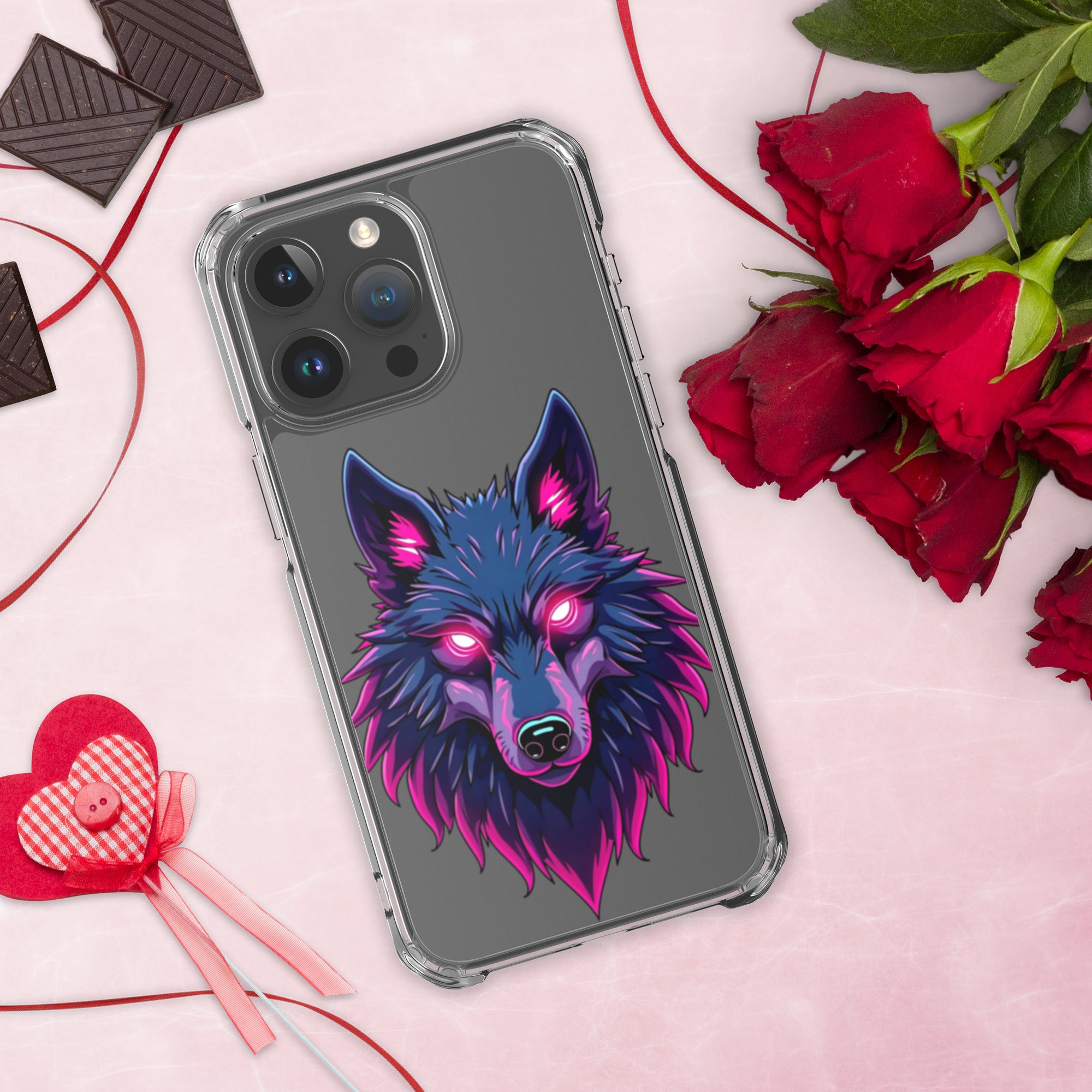 Clear Case for iPhone® - Dark Wolf Gaze Clear iPhone Case – For Fearless Elite Conquerors by printfluence.net