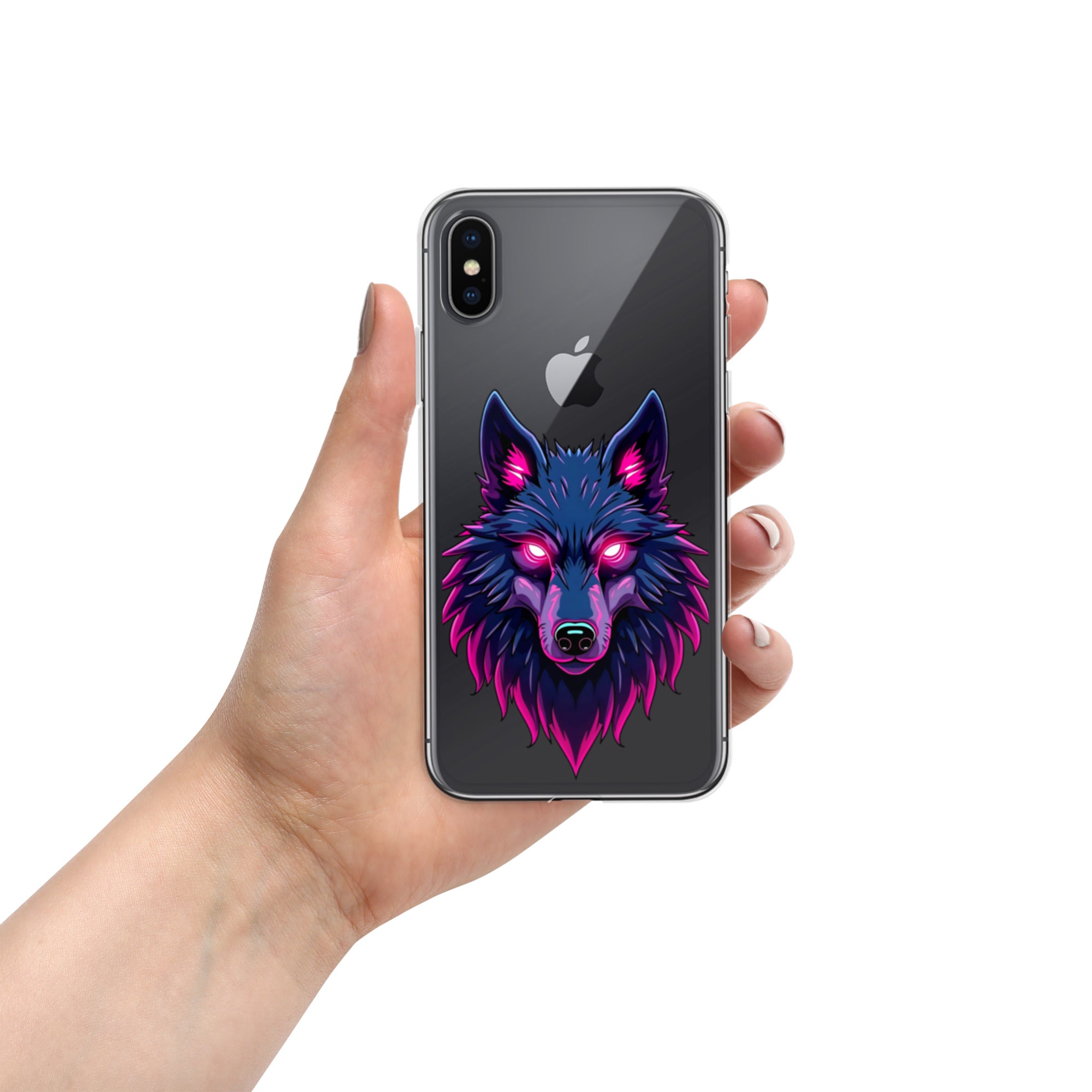 Clear Case for iPhone® - Dark Wolf Gaze Clear iPhone Case – For Fearless Elite Conquerors by printfluence.net