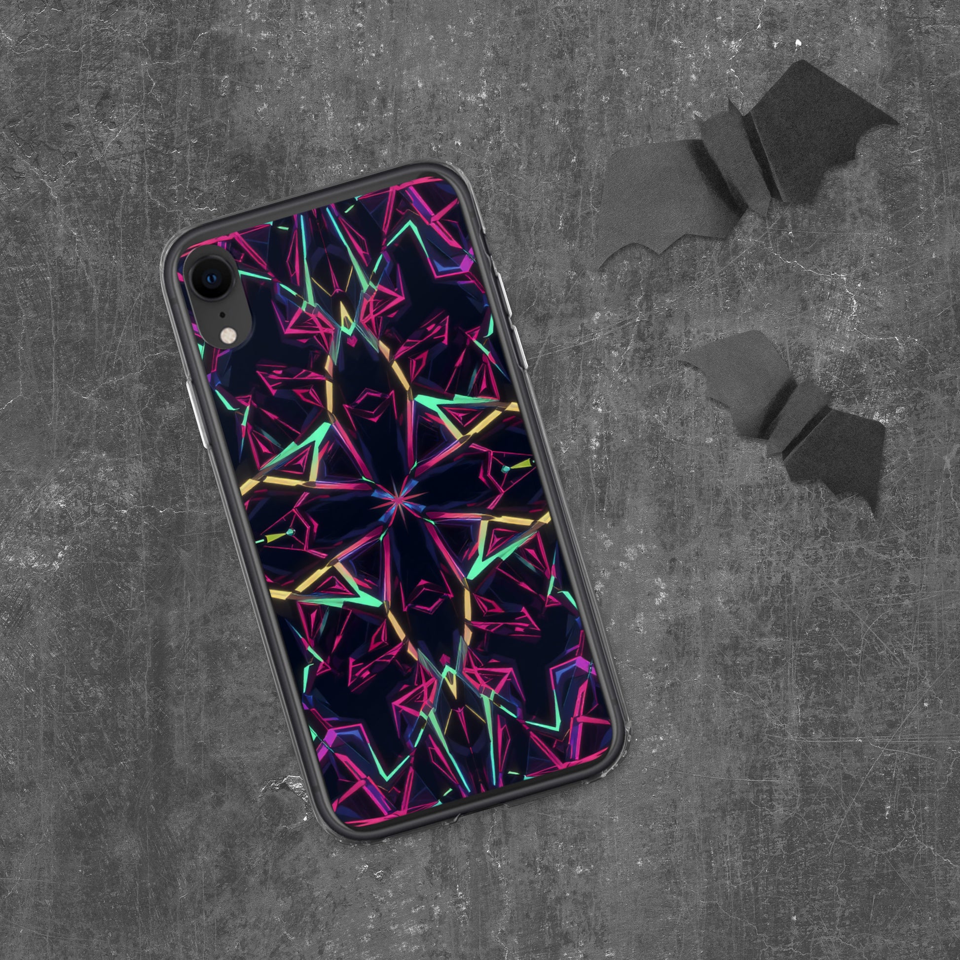 Clear Case for iPhone® - Neon Eclipse iPhone Clear Case – Elite Aura for Visionary Leaders by printfluence.net