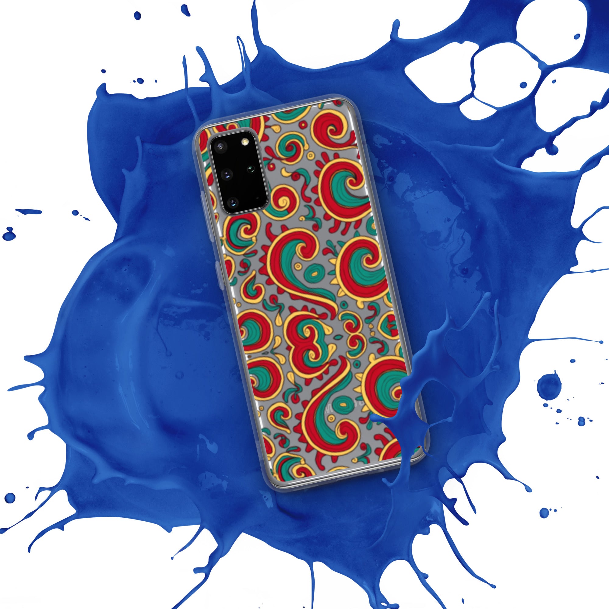 Clear Case for Samsung® - Twisted Green Red Samsung Case – Abstract Art Masterpiece by printfluence.net