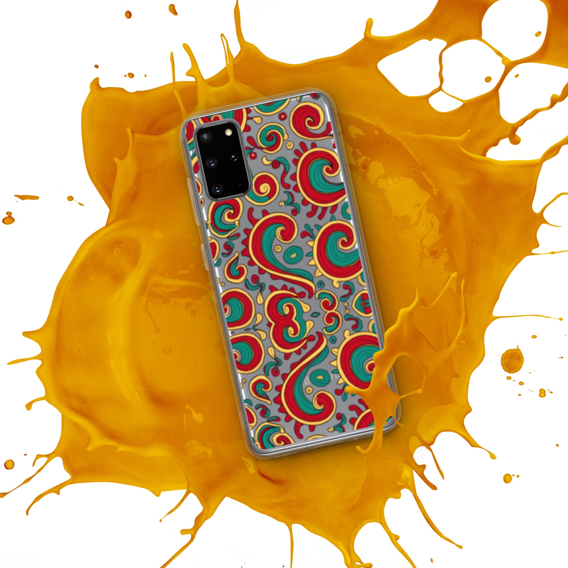 Clear Case for Samsung® - Twisted Green Red Samsung Case – Abstract Art Masterpiece by printfluence.net