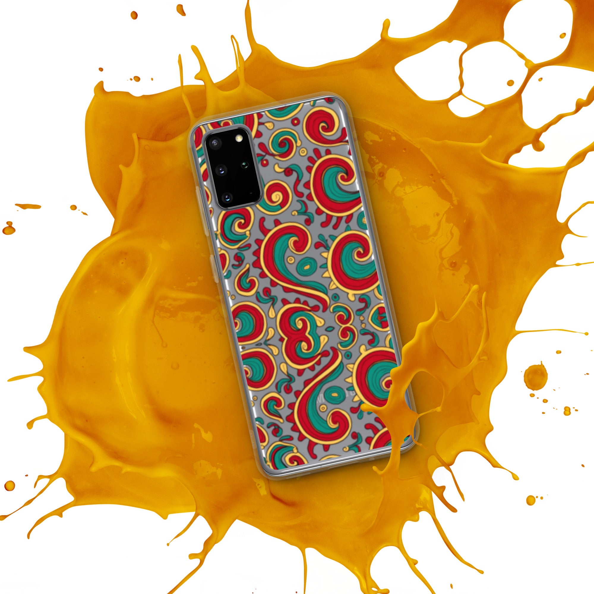 Clear Case for Samsung® - Twisted Green Red Samsung Case – Abstract Art Masterpiece by printfluence.net