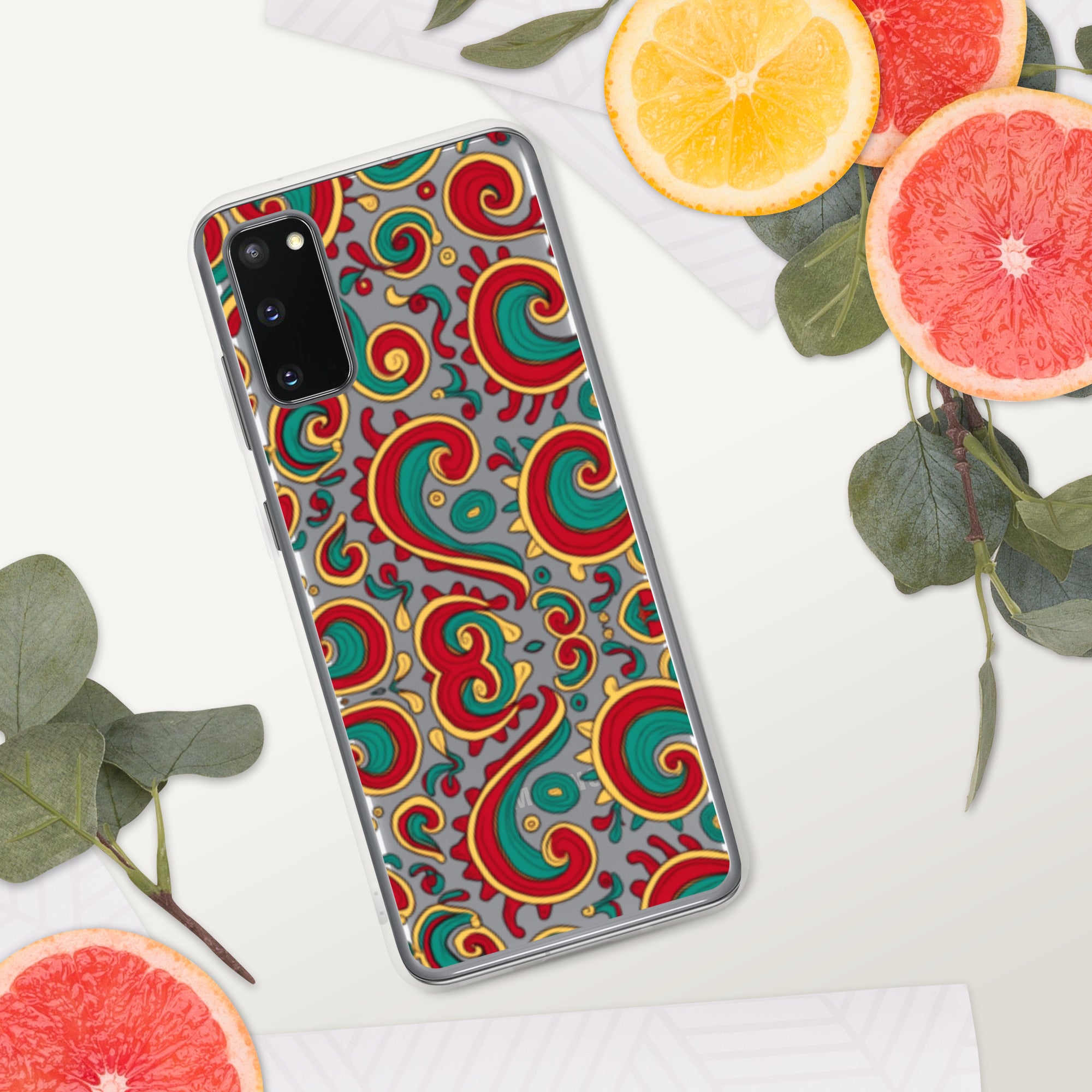 Clear Case for Samsung® - Twisted Green Red Samsung Case – Abstract Art Masterpiece by printfluence.net