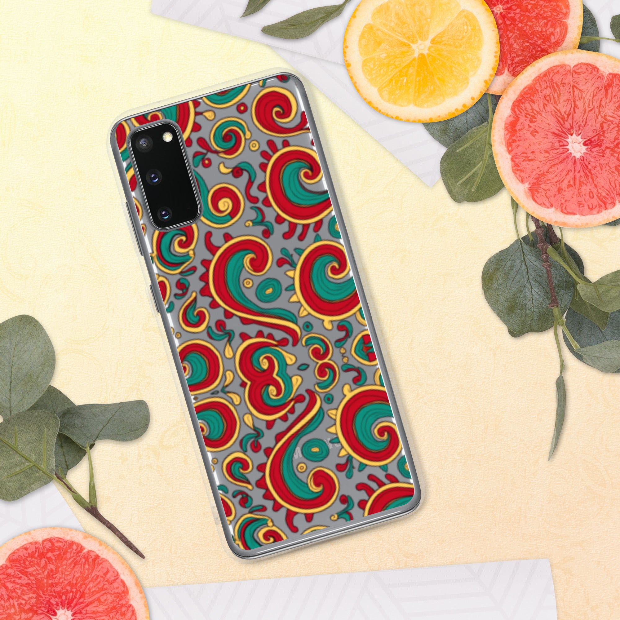 Clear Case for Samsung® - Twisted Green Red Samsung Case – Abstract Art Masterpiece by printfluence.net