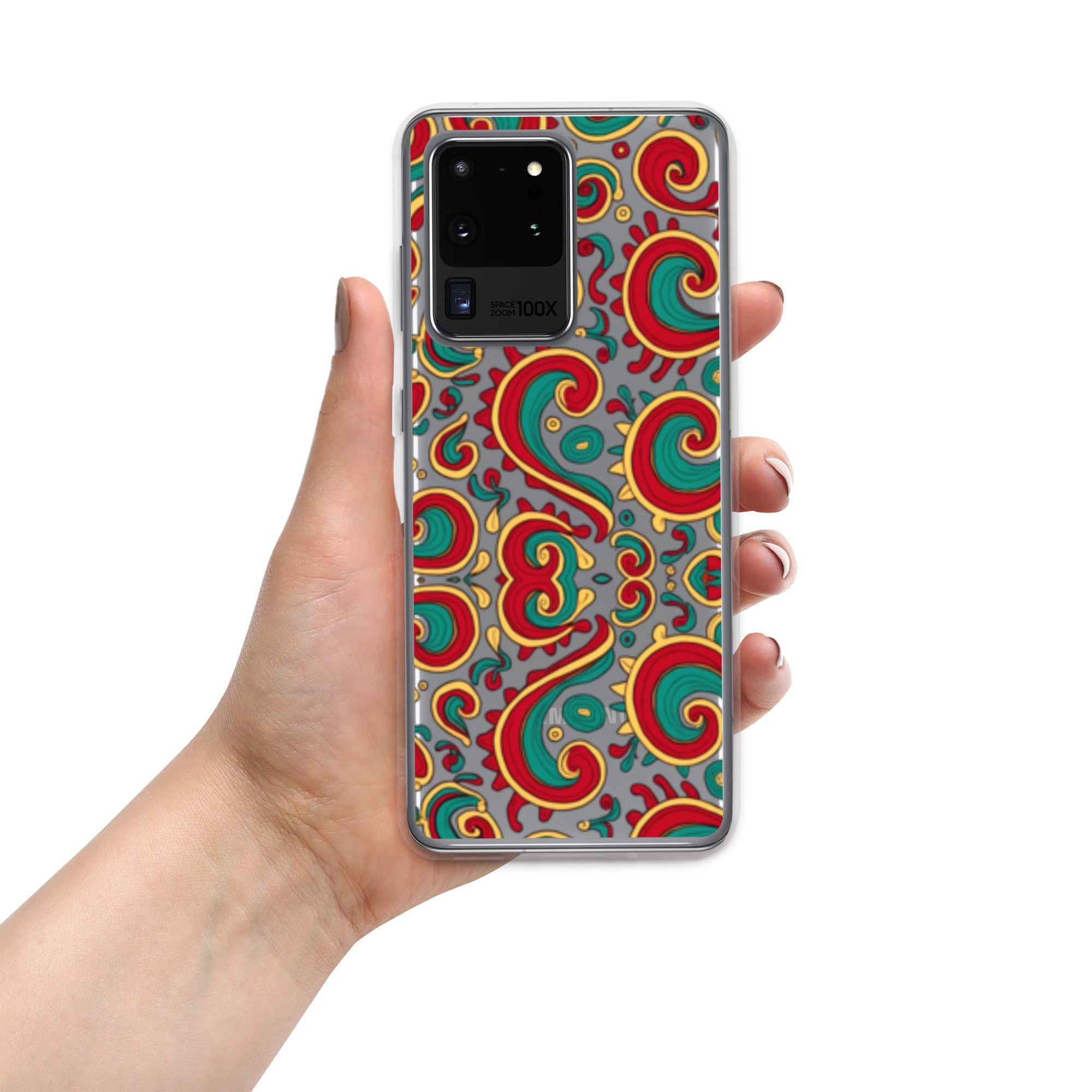 Clear Case for Samsung® - Twisted Green Red Samsung Case – Abstract Art Masterpiece by printfluence.net