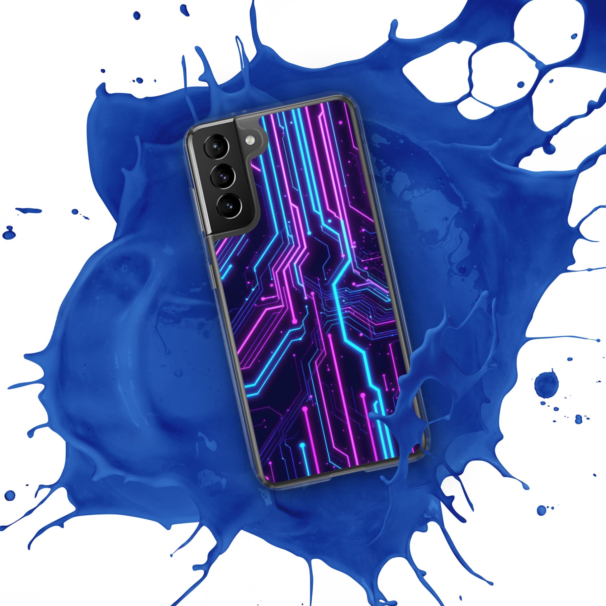 Clear Case for Samsung® - Neon Edge Samsung Clear Case – Cyber Power for Elite Visionaries by printfluence.net