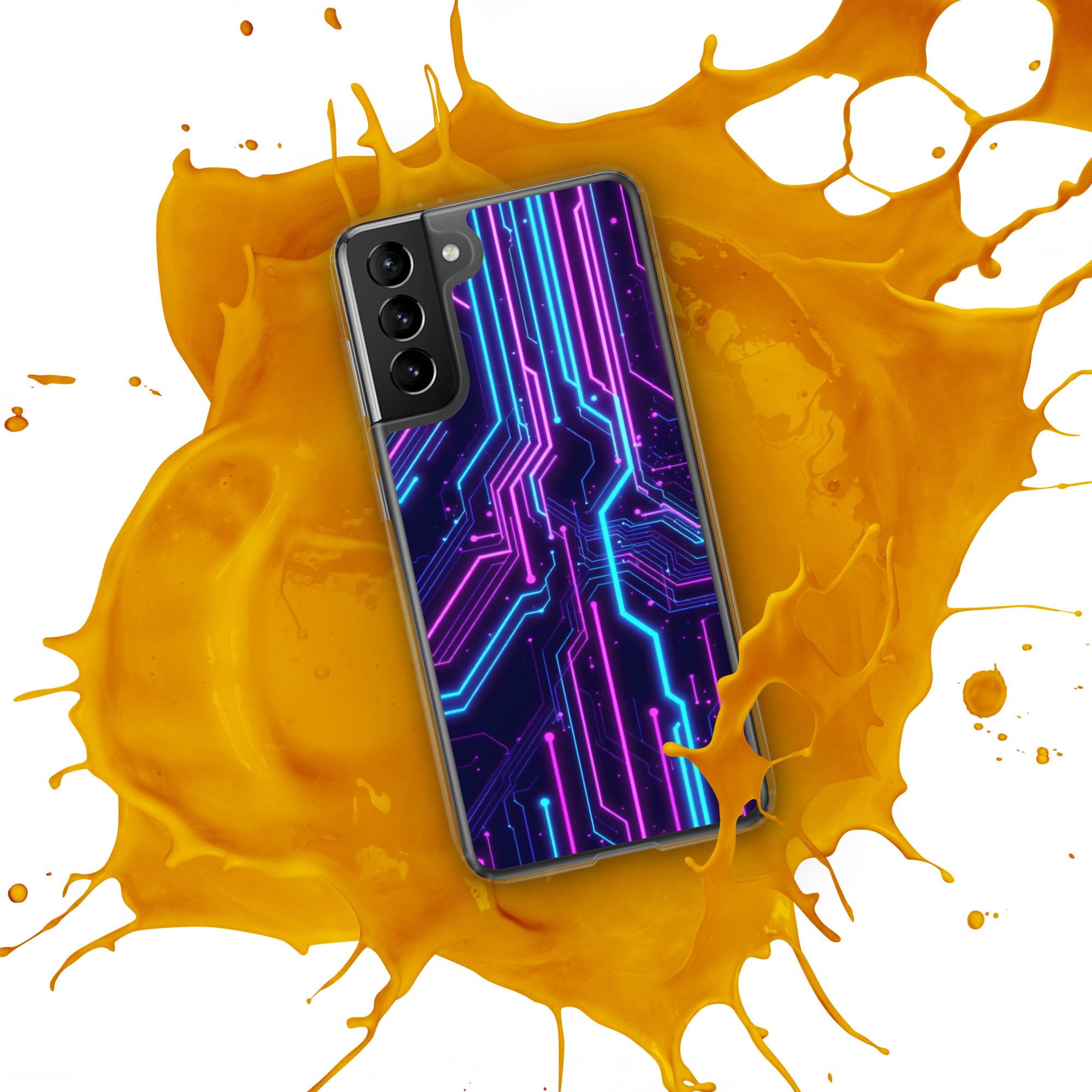 Clear Case for Samsung® - Neon Edge Samsung Clear Case – Cyber Power for Elite Visionaries by printfluence.net