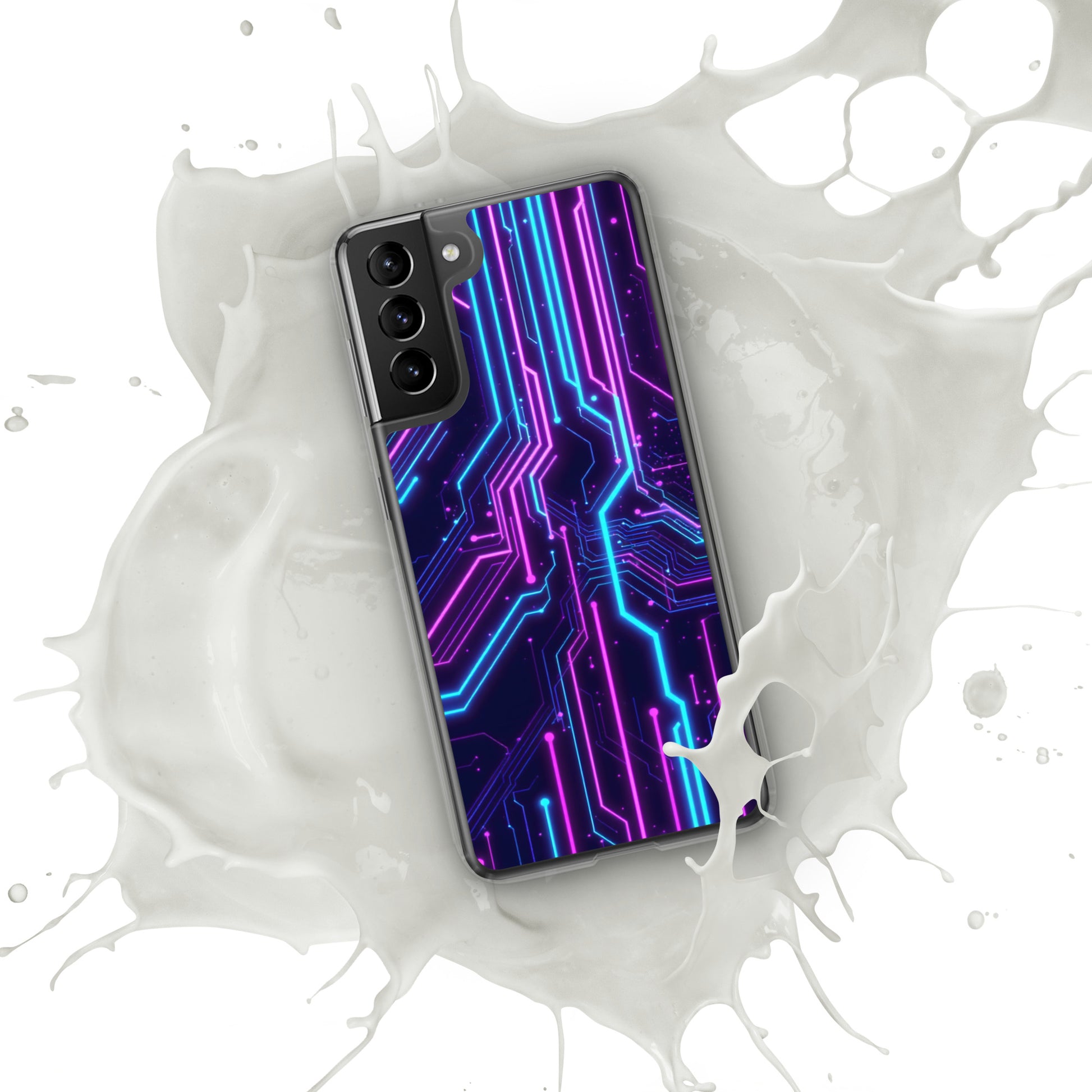 Clear Case for Samsung® - Neon Edge Samsung Clear Case – Cyber Power for Elite Visionaries by printfluence.net
