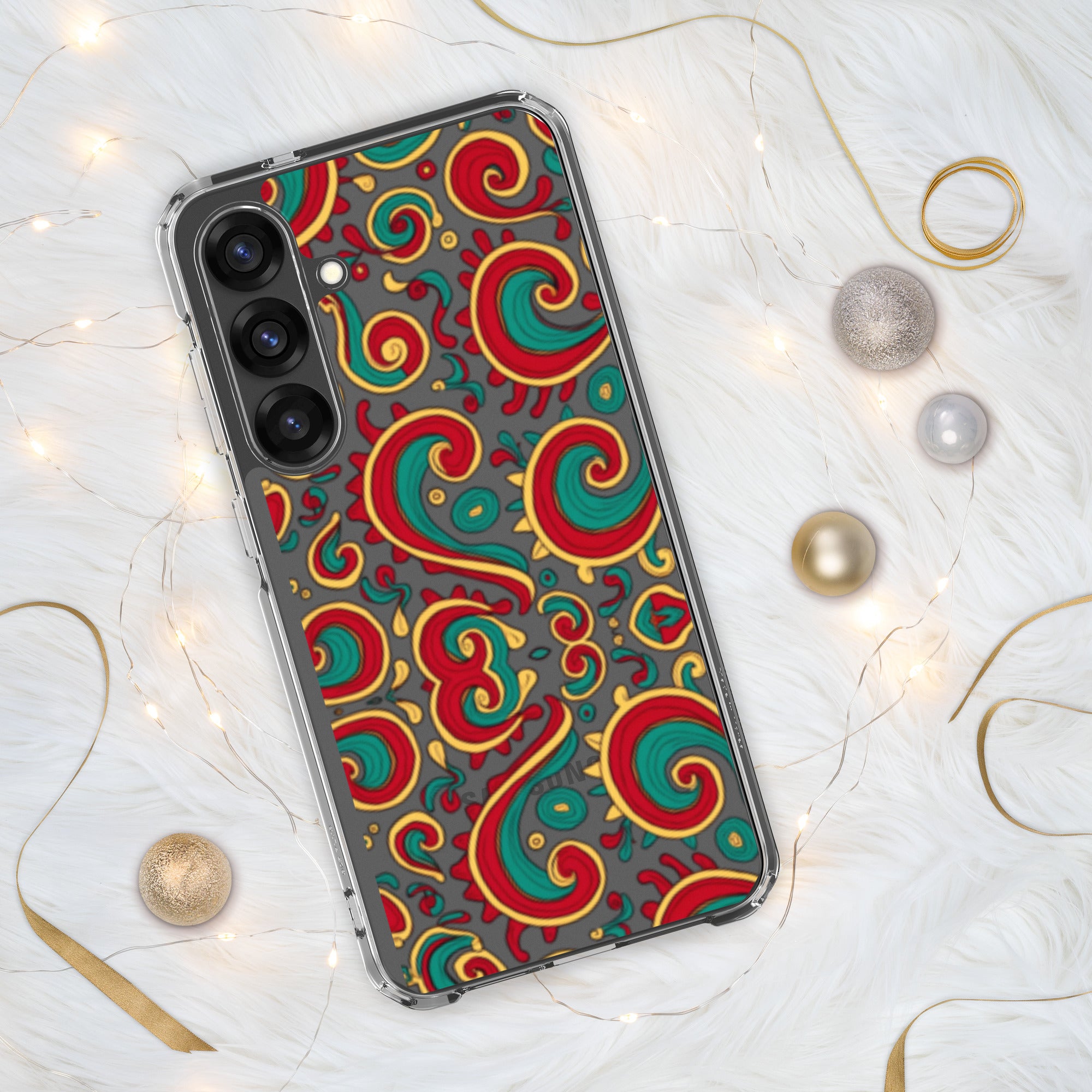 Clear Case for Samsung® - Twisted Green Red Samsung Case – Abstract Art Masterpiece by printfluence.net