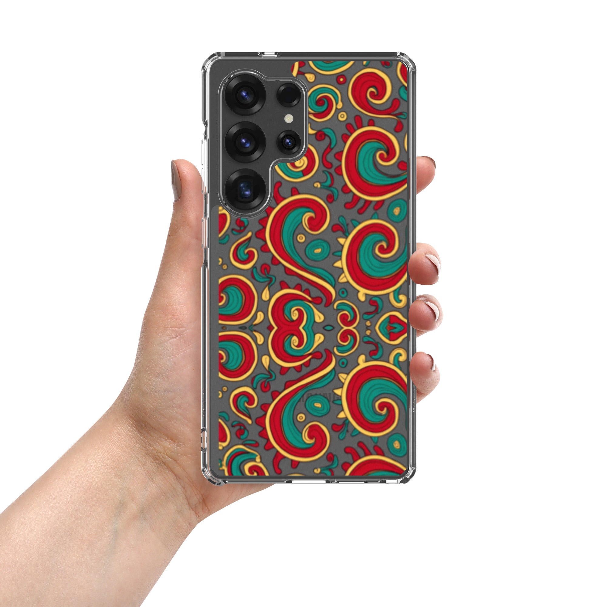 Clear Case for Samsung® - Twisted Green Red Samsung Case – Abstract Art Masterpiece by printfluence.net