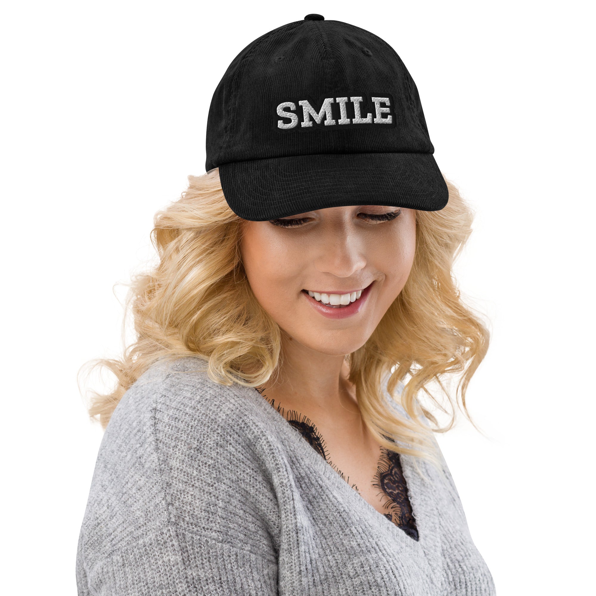 Corduroy hat - SMILE – Premium Corduroy Hat for Successful Visionaries by printfluence.net