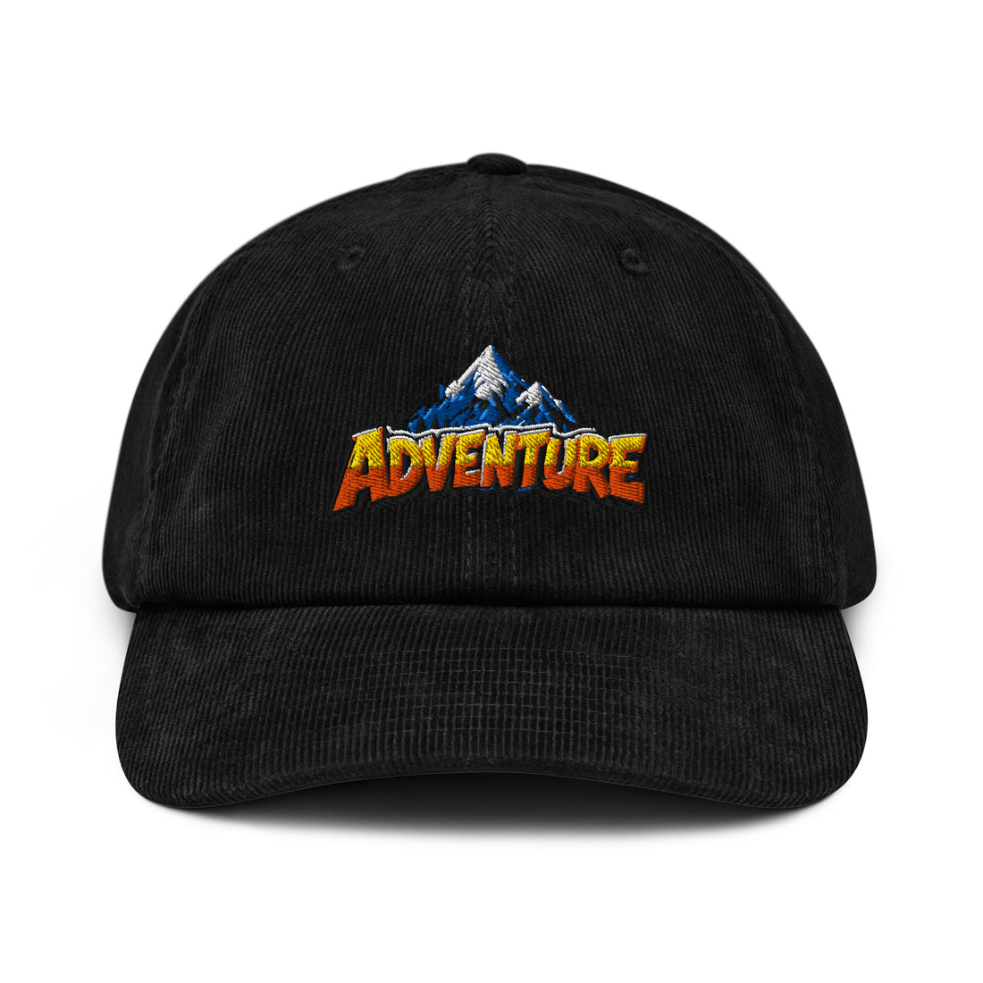 Corduroy hat - Majestic Mountain Adventure - Premium Snowy Peak Wanderlust Graphic Design by printfluence.net