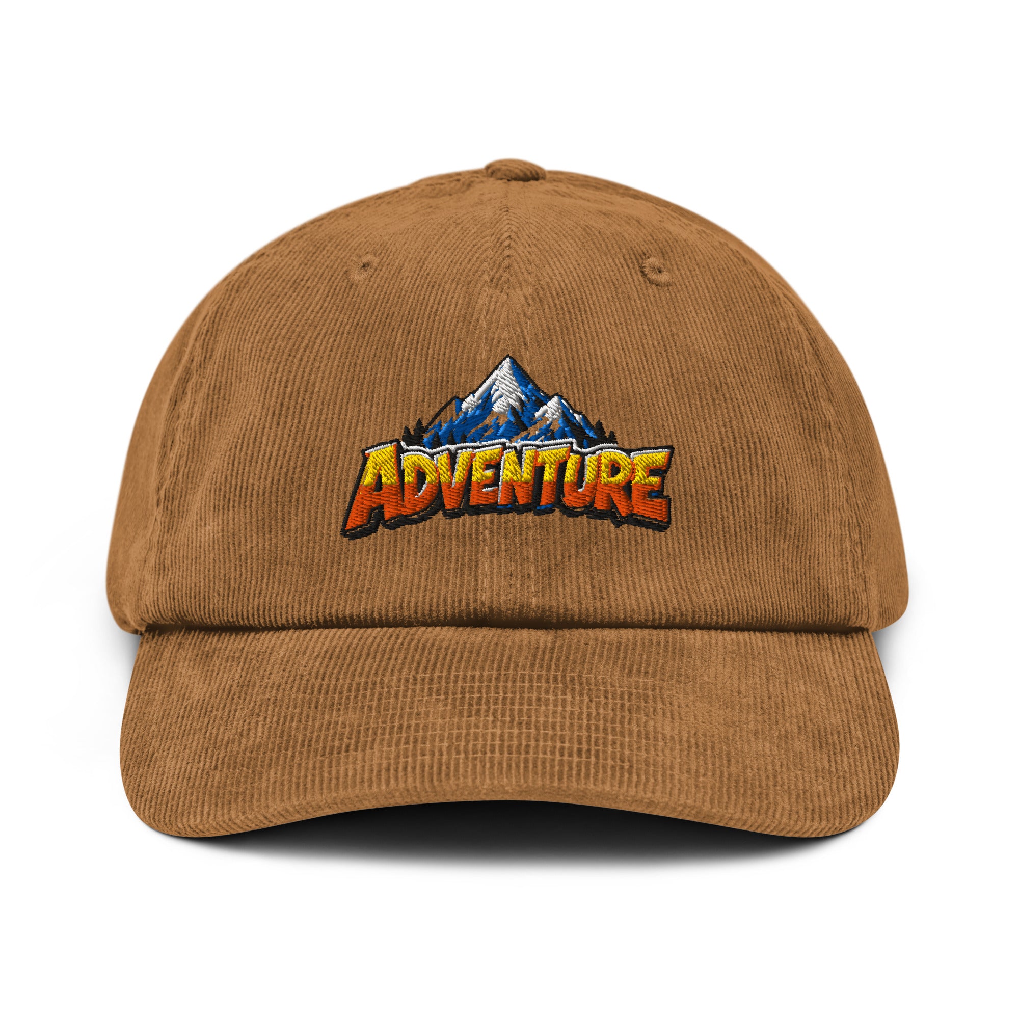 Corduroy hat - Majestic Mountain Adventure - Premium Snowy Peak Wanderlust Graphic Design by printfluence.net