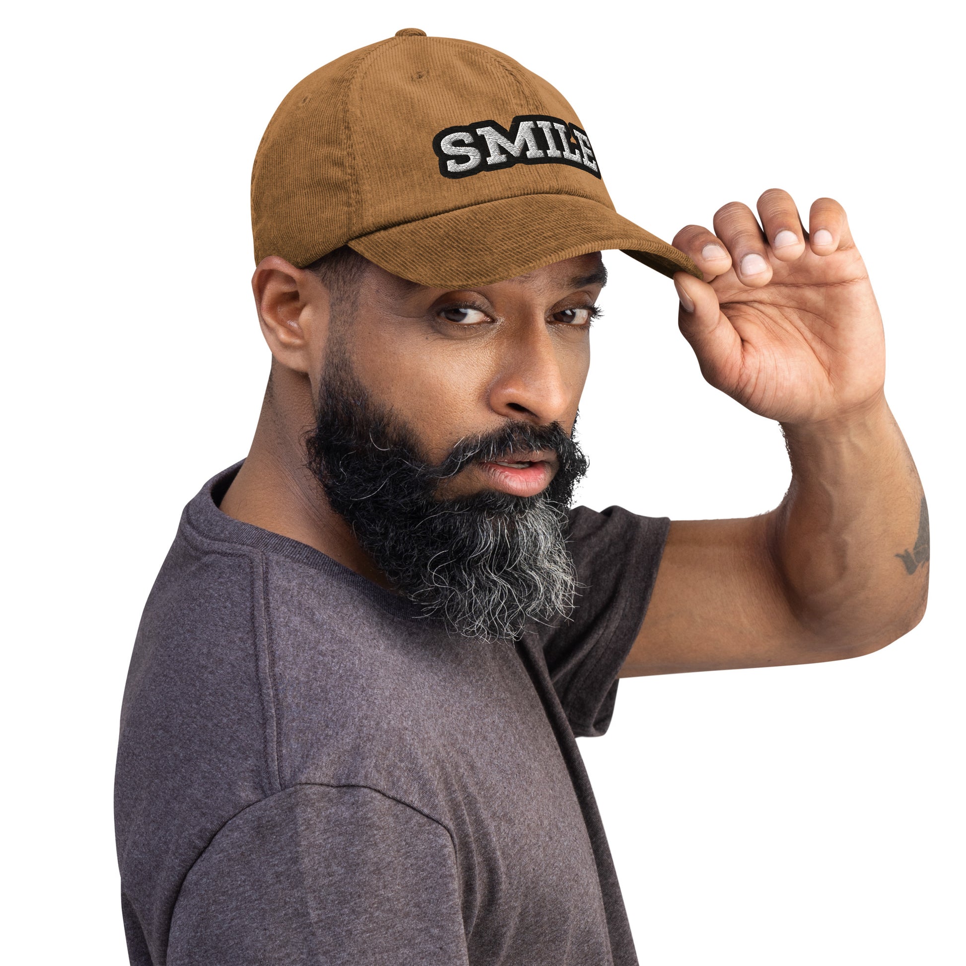 Corduroy hat - SMILE – Premium Corduroy Hat for Successful Visionaries by printfluence.net