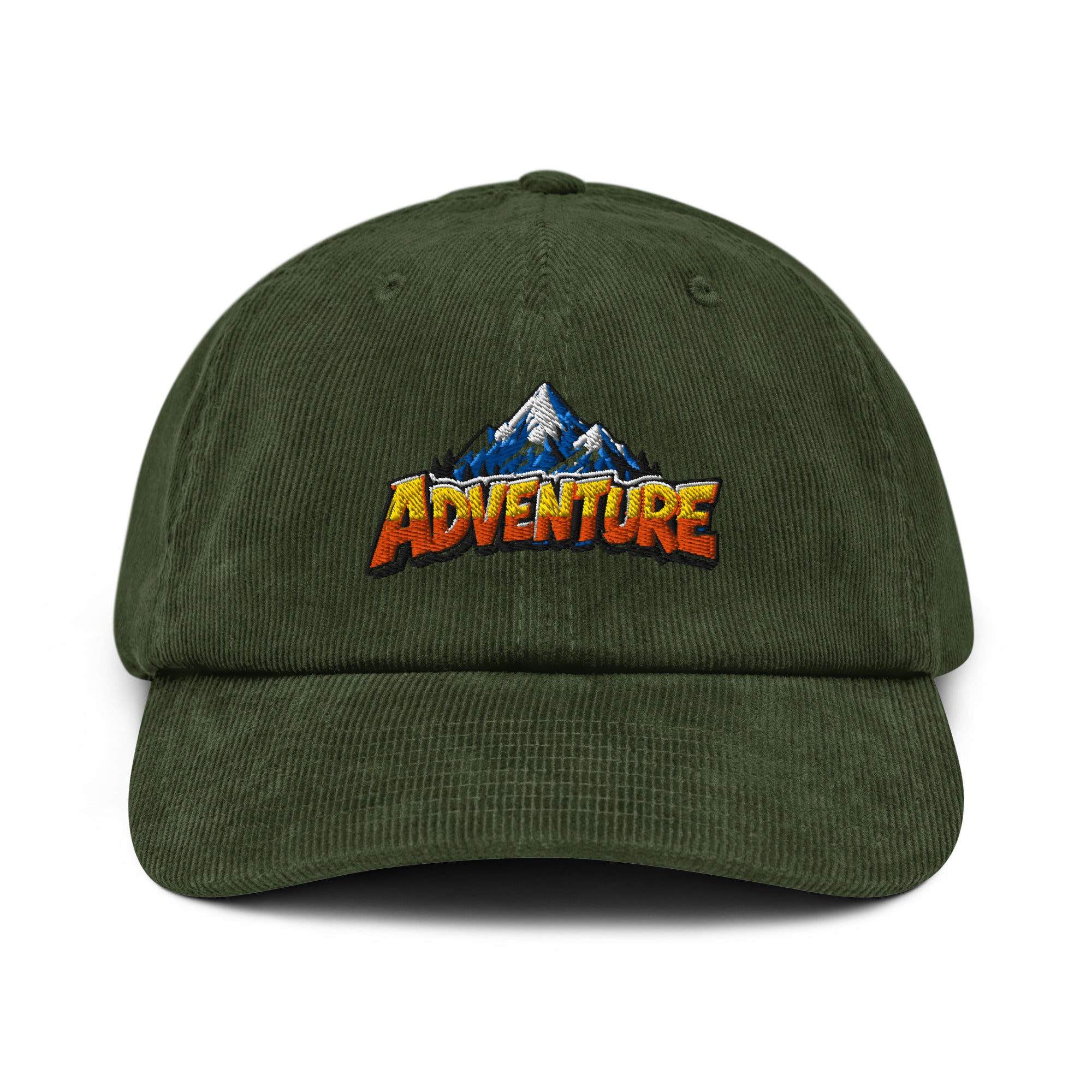 Corduroy hat - Majestic Mountain Adventure - Premium Snowy Peak Wanderlust Graphic Design by printfluence.net