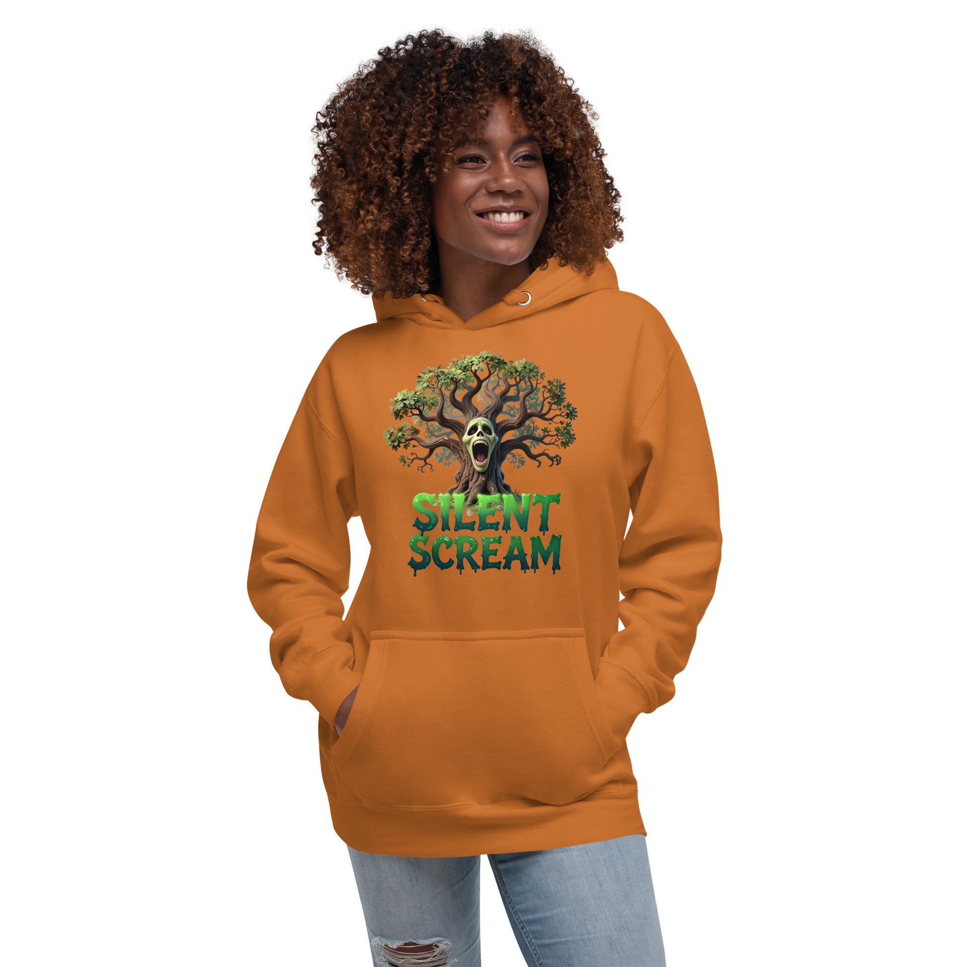 Unisex Hoodie - Silent Scream Horror Tree Unisex Hoodie – Dark Power for Elite Creators by printfluence.net