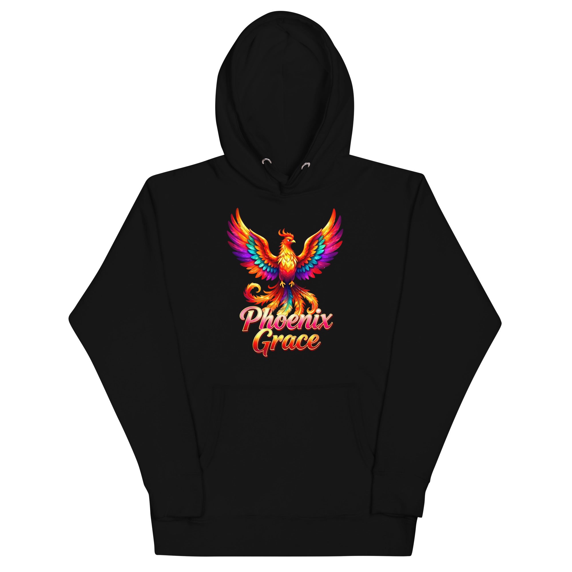 Unisex Hoodie - Phoenix Grace – Vibrant Mythical Bird of Rebirth and Power by printfluence.net
