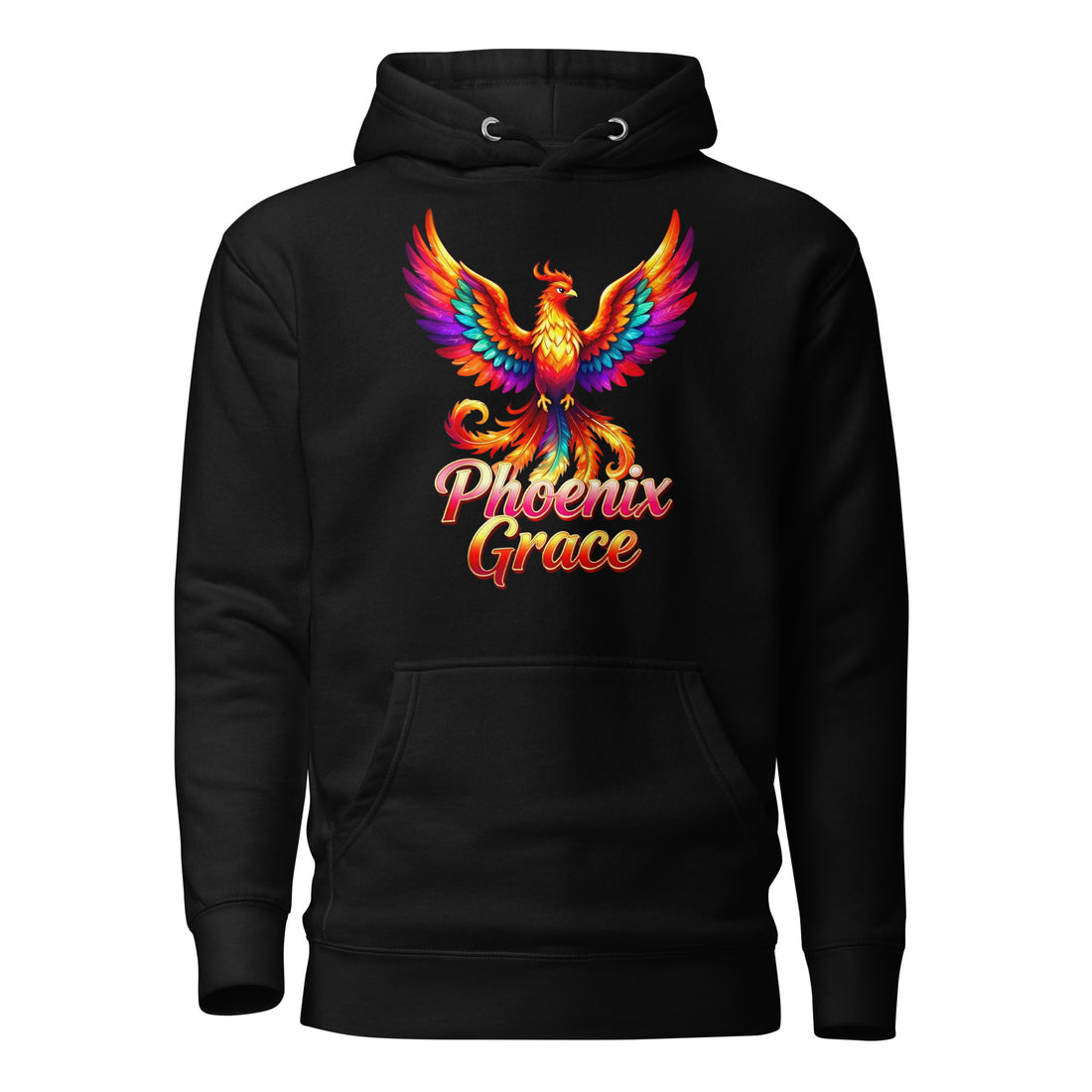 Unisex Hoodie - Phoenix Grace – Vibrant Mythical Bird of Rebirth and Power by printfluence.net