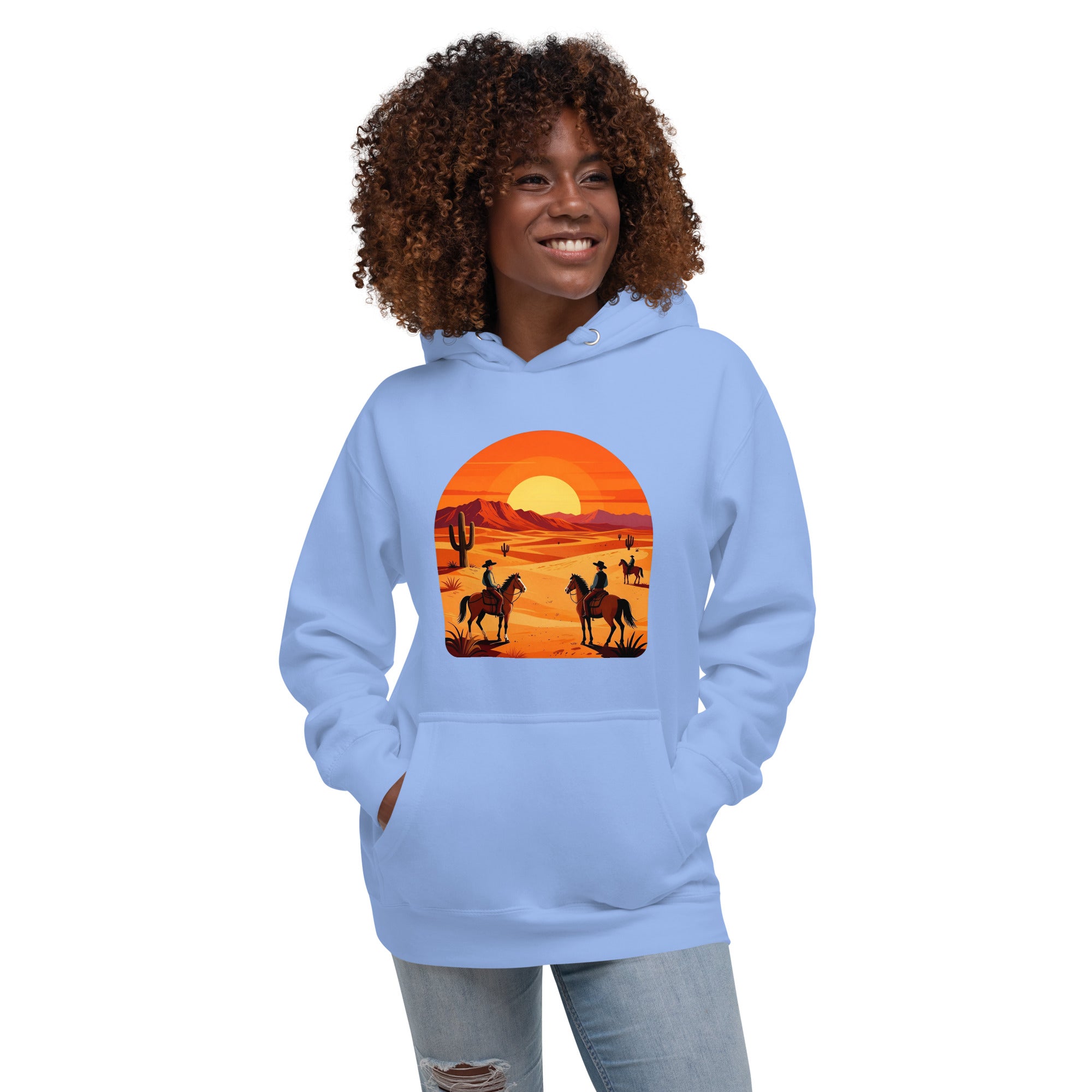 Unisex Hoodie - Elite Western Sunset Hoodie – Cowboy Legacy for Winners by printfluence.net