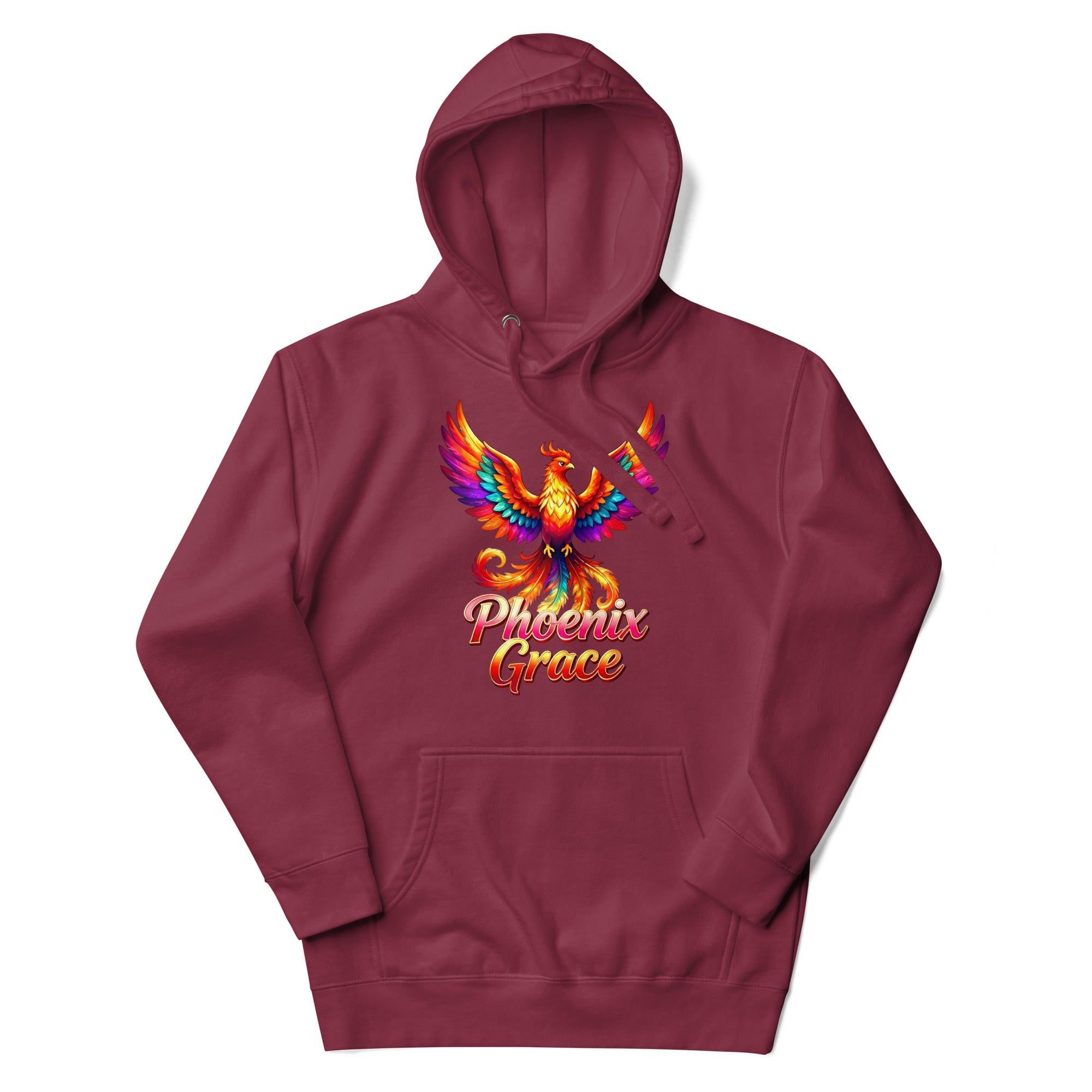 Unisex Hoodie - Phoenix Grace – Vibrant Mythical Bird of Rebirth and Power by printfluence.net