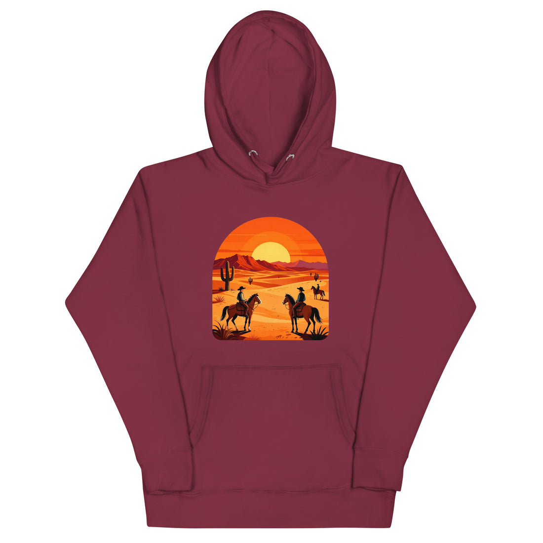 Unisex Hoodie - Elite Western Sunset Hoodie – Cowboy Legacy for Winners by printfluence.net
