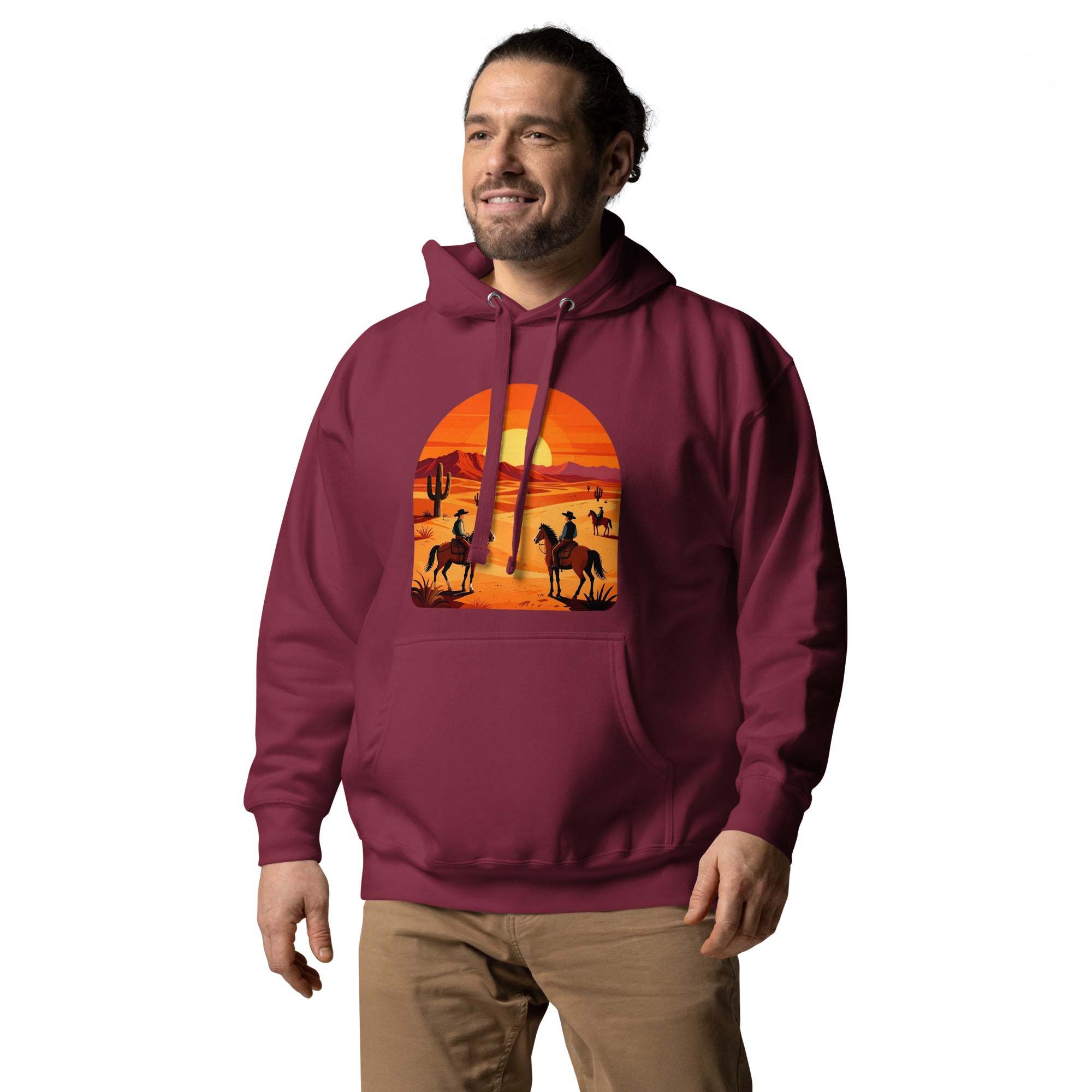 Unisex Hoodie - Elite Western Sunset Hoodie – Cowboy Legacy for Winners by printfluence.net
