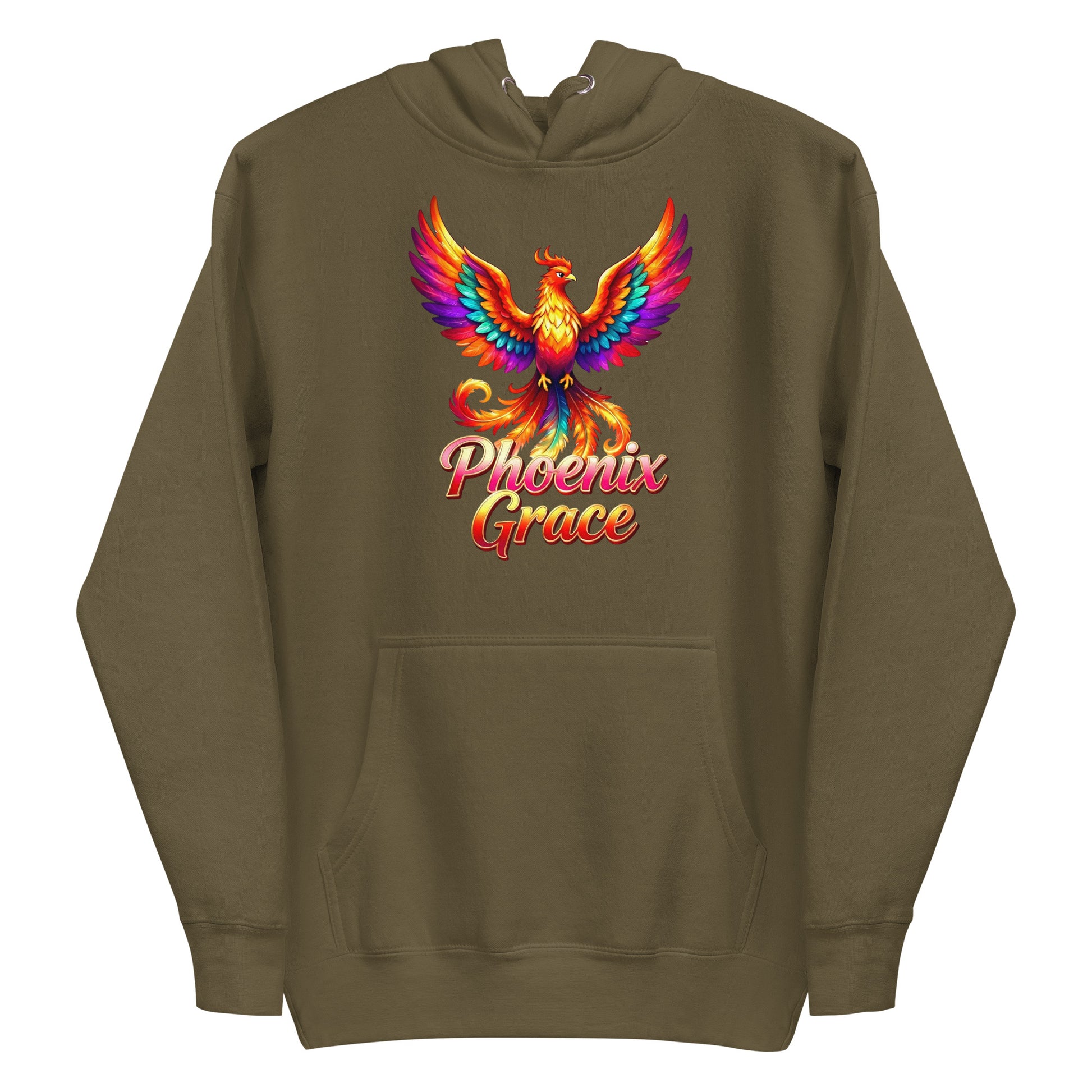 Unisex Hoodie - Phoenix Grace – Vibrant Mythical Bird of Rebirth and Power by printfluence.net