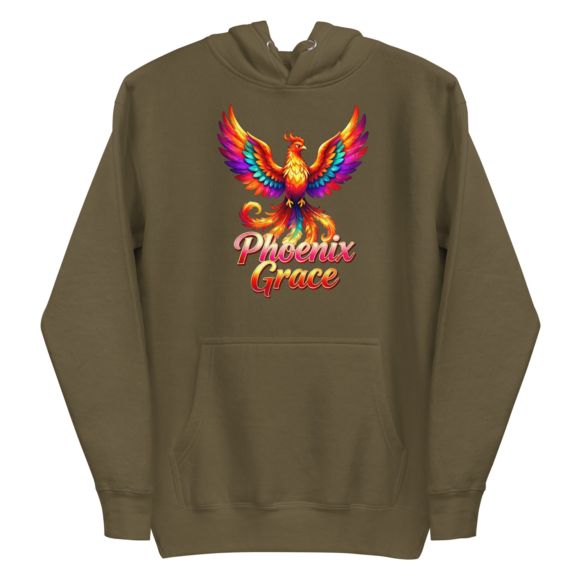 Unisex Hoodie - Phoenix Grace – Vibrant Mythical Bird of Rebirth and Power by printfluence.net