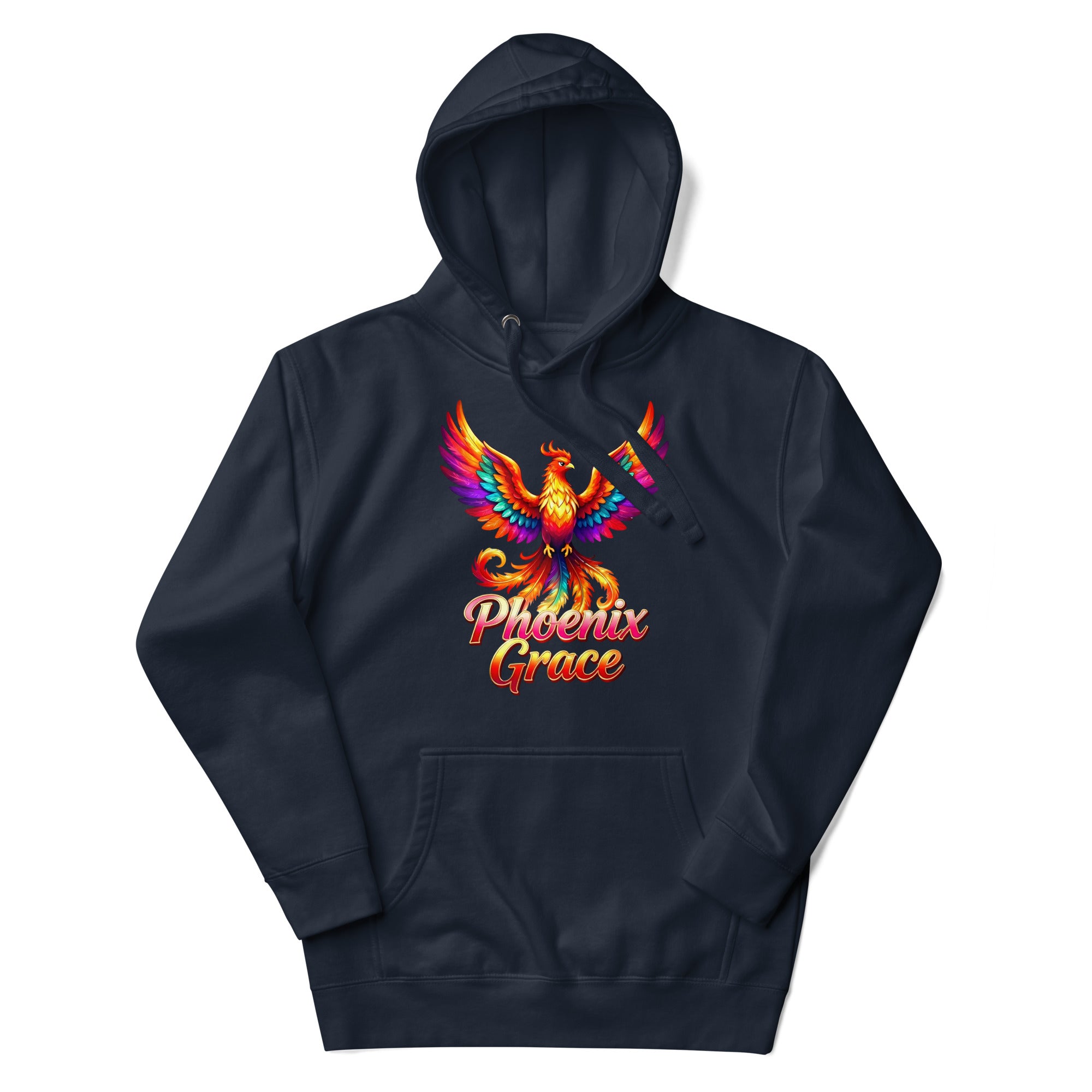 Unisex Hoodie - Phoenix Grace – Vibrant Mythical Bird of Rebirth and Power by printfluence.net
