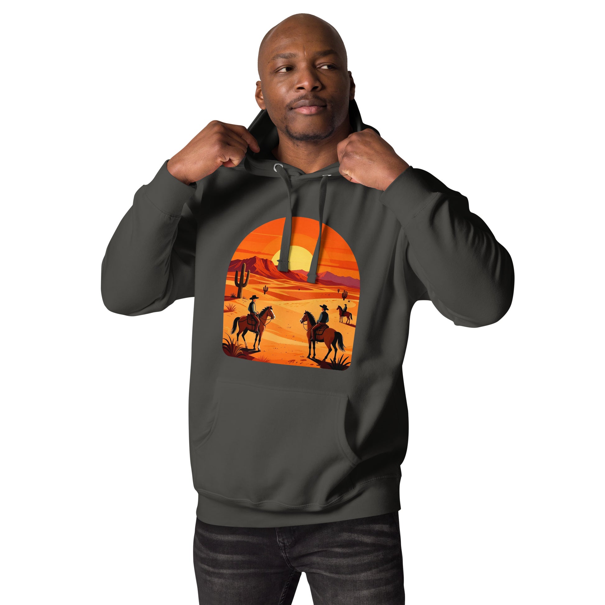 Unisex Hoodie - Elite Western Sunset Hoodie – Cowboy Legacy for Winners by printfluence.net