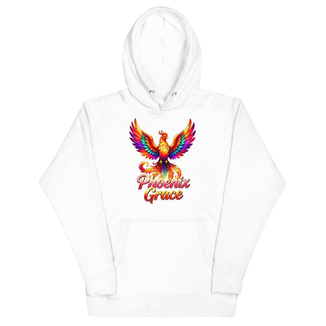 Unisex Hoodie - Phoenix Grace – Vibrant Mythical Bird of Rebirth and Power by printfluence.net