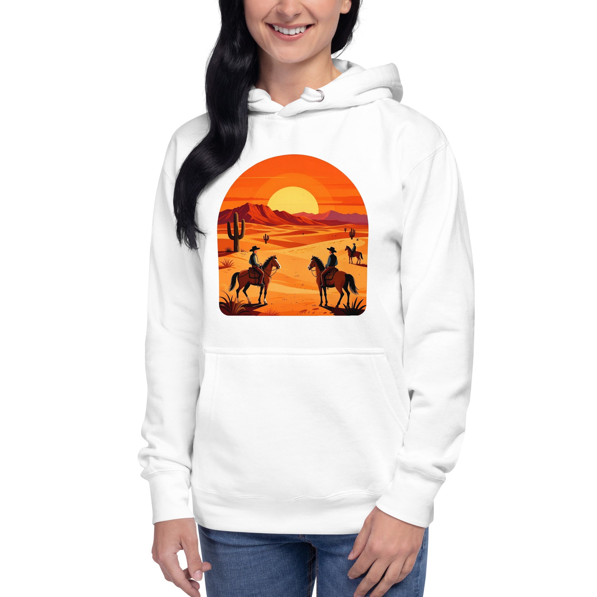Unisex Hoodie - Elite Western Sunset Hoodie – Cowboy Legacy for Winners by printfluence.net