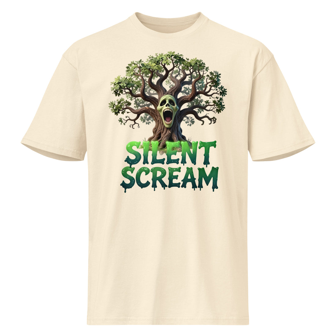 Cotton Heritage MC1082 I Men's Premium Short Sleeve Tee - Silent Scream Horror Tree Premium Tee – Elite Edge for Visionary Leaders by printfluence.net