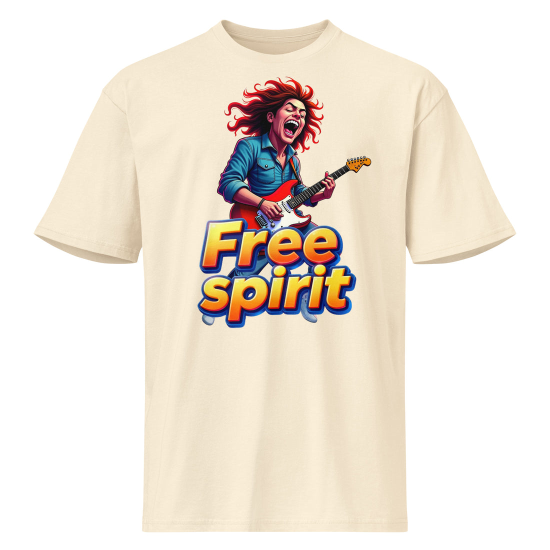 Cotton Heritage MC1082 I Men's Premium Short Sleeve Tee - Free Spirit Rocker Tee – Wild Guitar Energy by printfluence.net