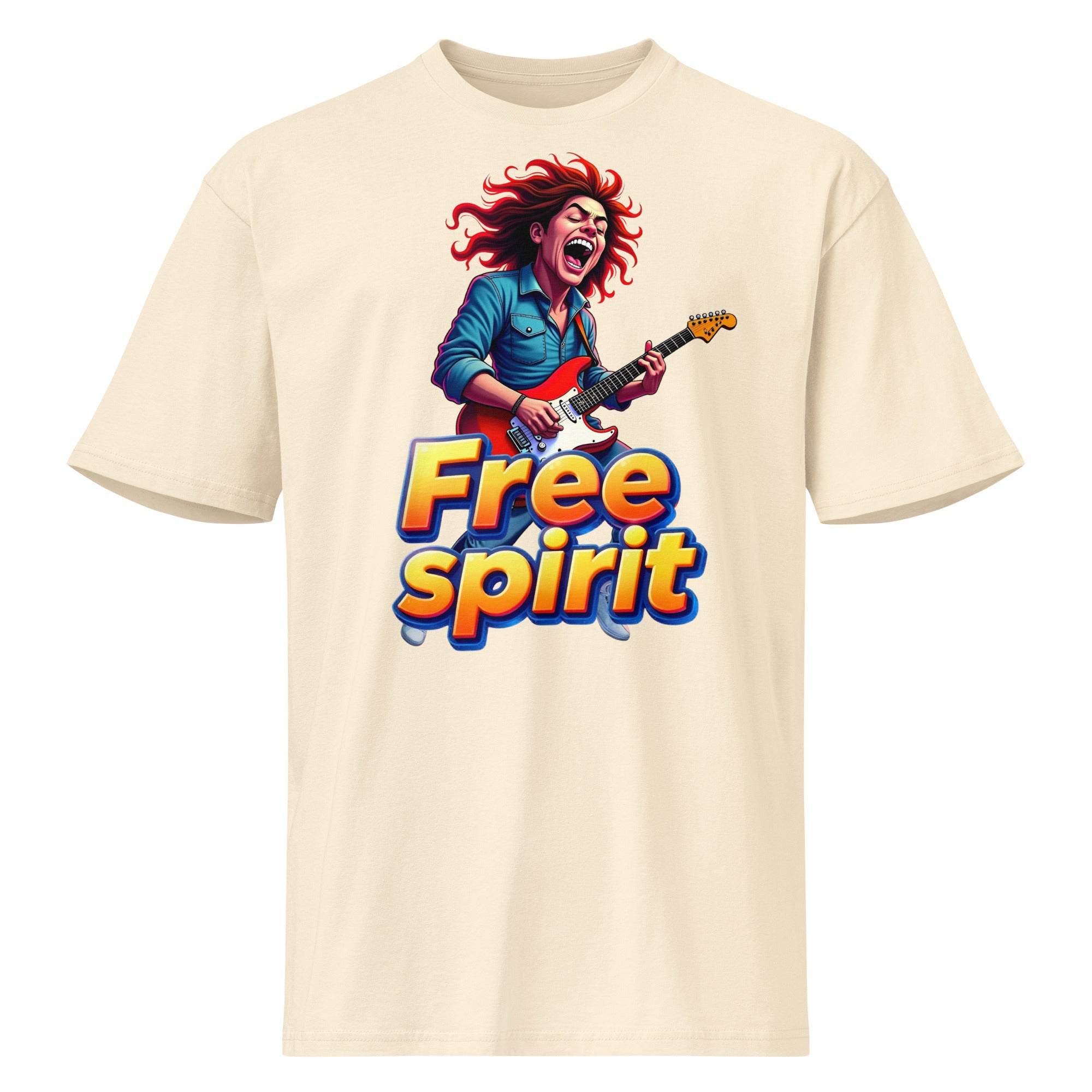 Cotton Heritage MC1082 I Men's Premium Short Sleeve Tee - Free Spirit Rocker Tee – Wild Guitar Energy by printfluence.net