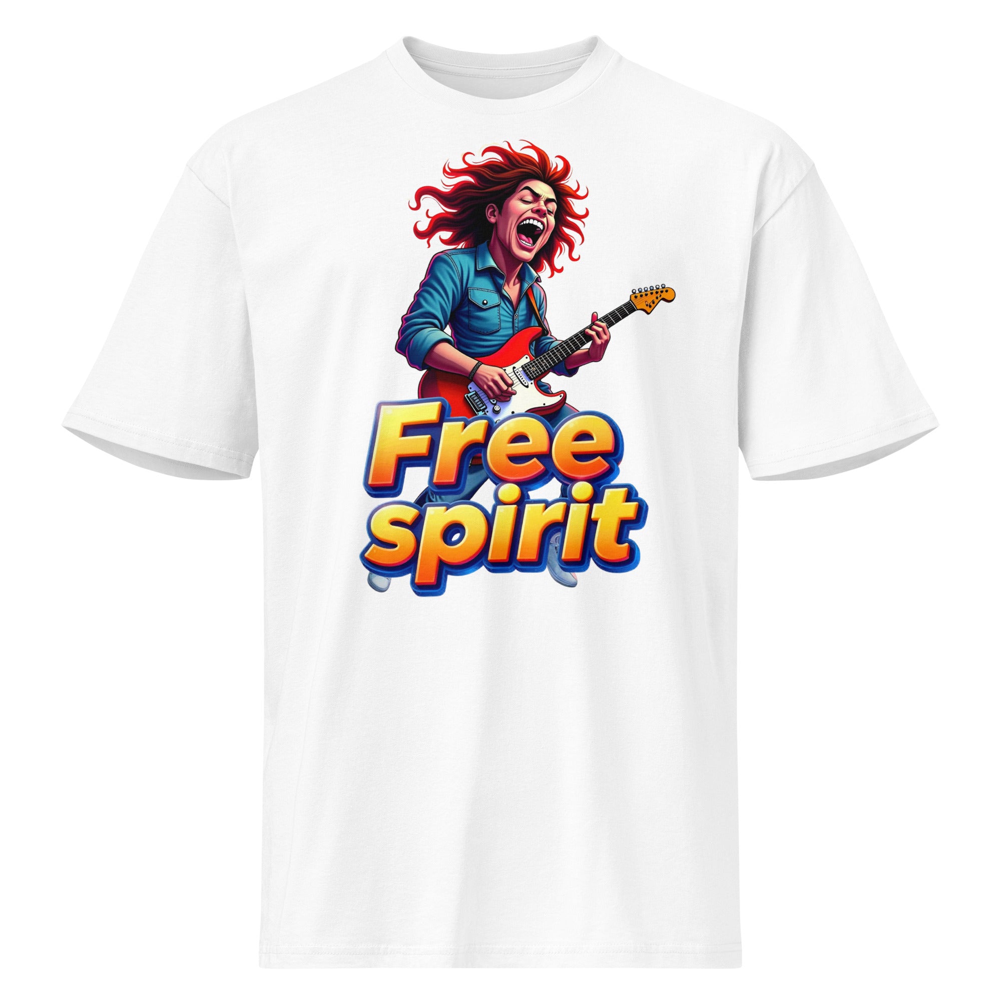 Cotton Heritage MC1082 I Men's Premium Short Sleeve Tee - Free Spirit Rocker Tee – Wild Guitar Energy by printfluence.net