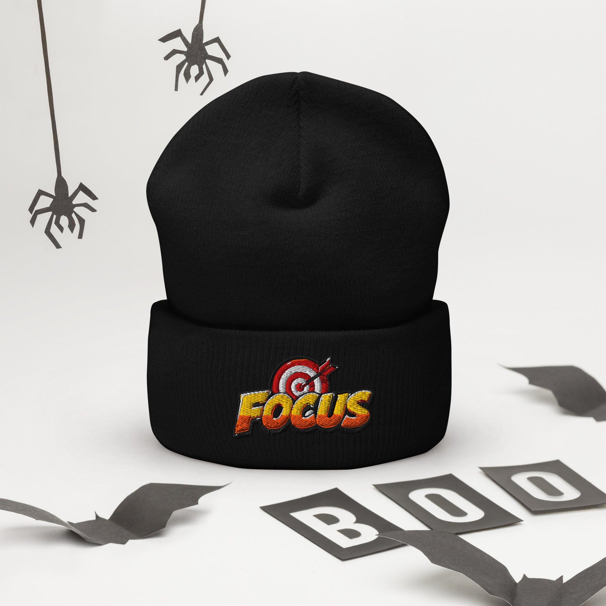 Cuffed Beanie - Bullseye Target Focus - Premium Sharp Precision Graphic Design by printfluence.net