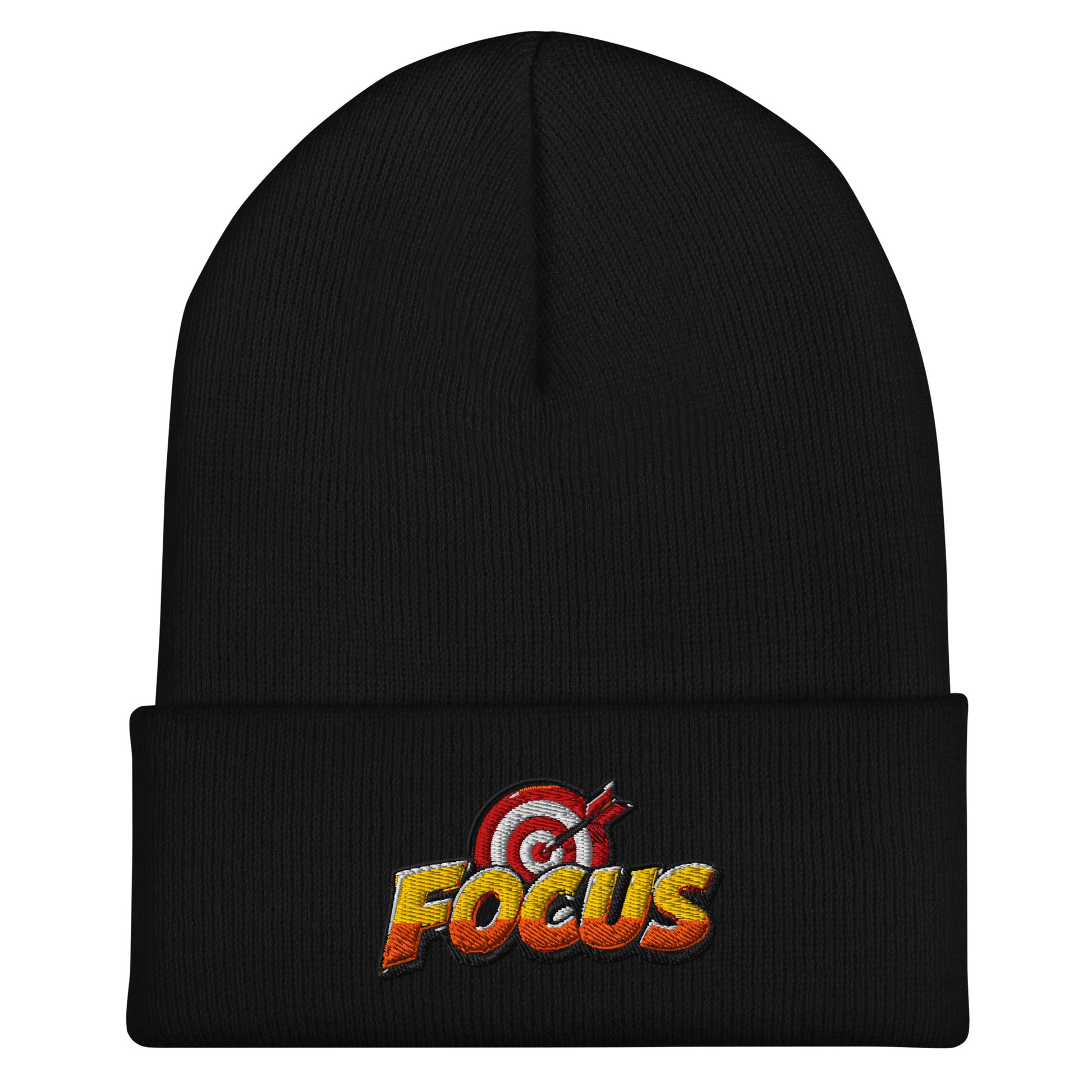 Cuffed Beanie - Bullseye Target Focus - Premium Sharp Precision Graphic Design by printfluence.net