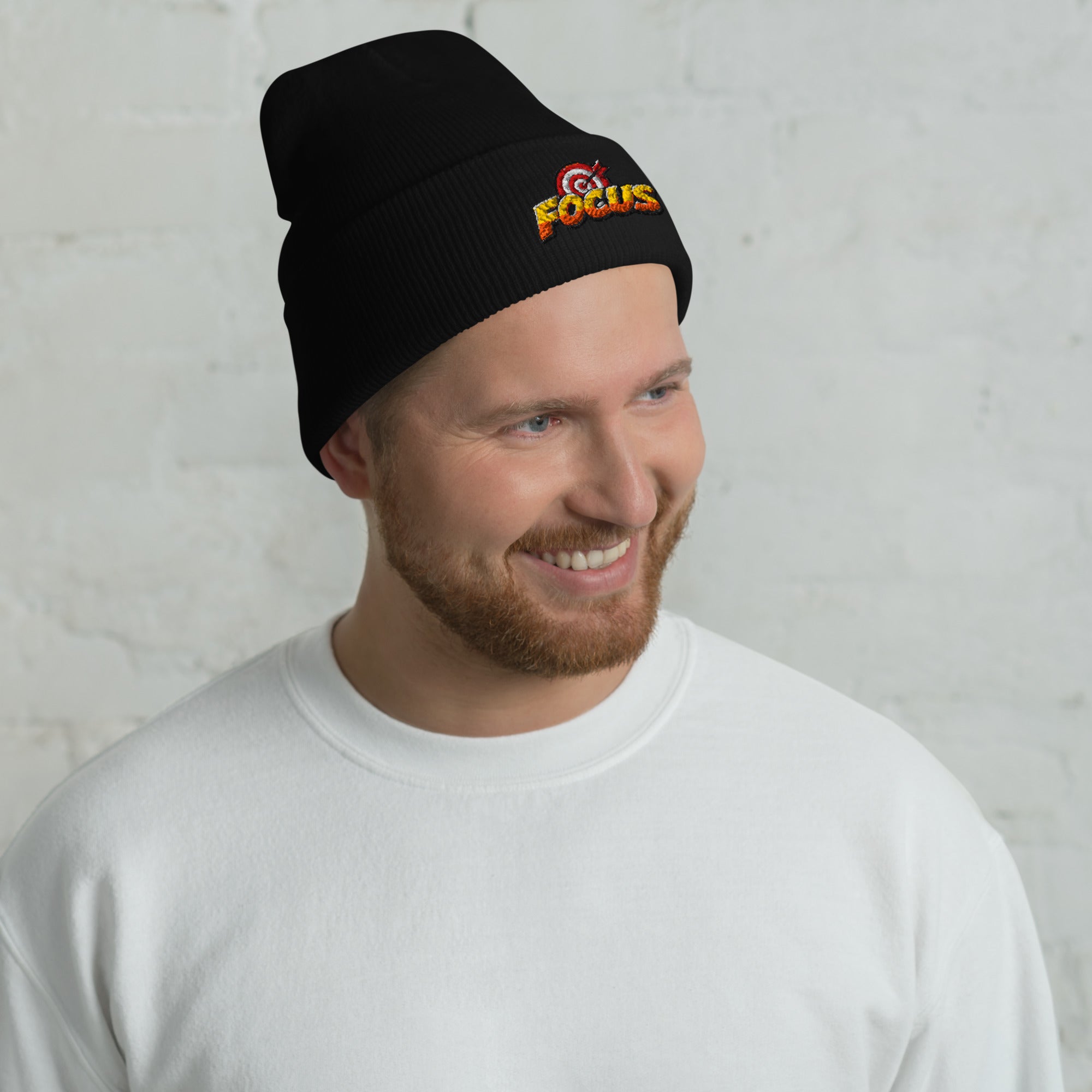 Cuffed Beanie - Bullseye Target Focus - Premium Sharp Precision Graphic Design by printfluence.net
