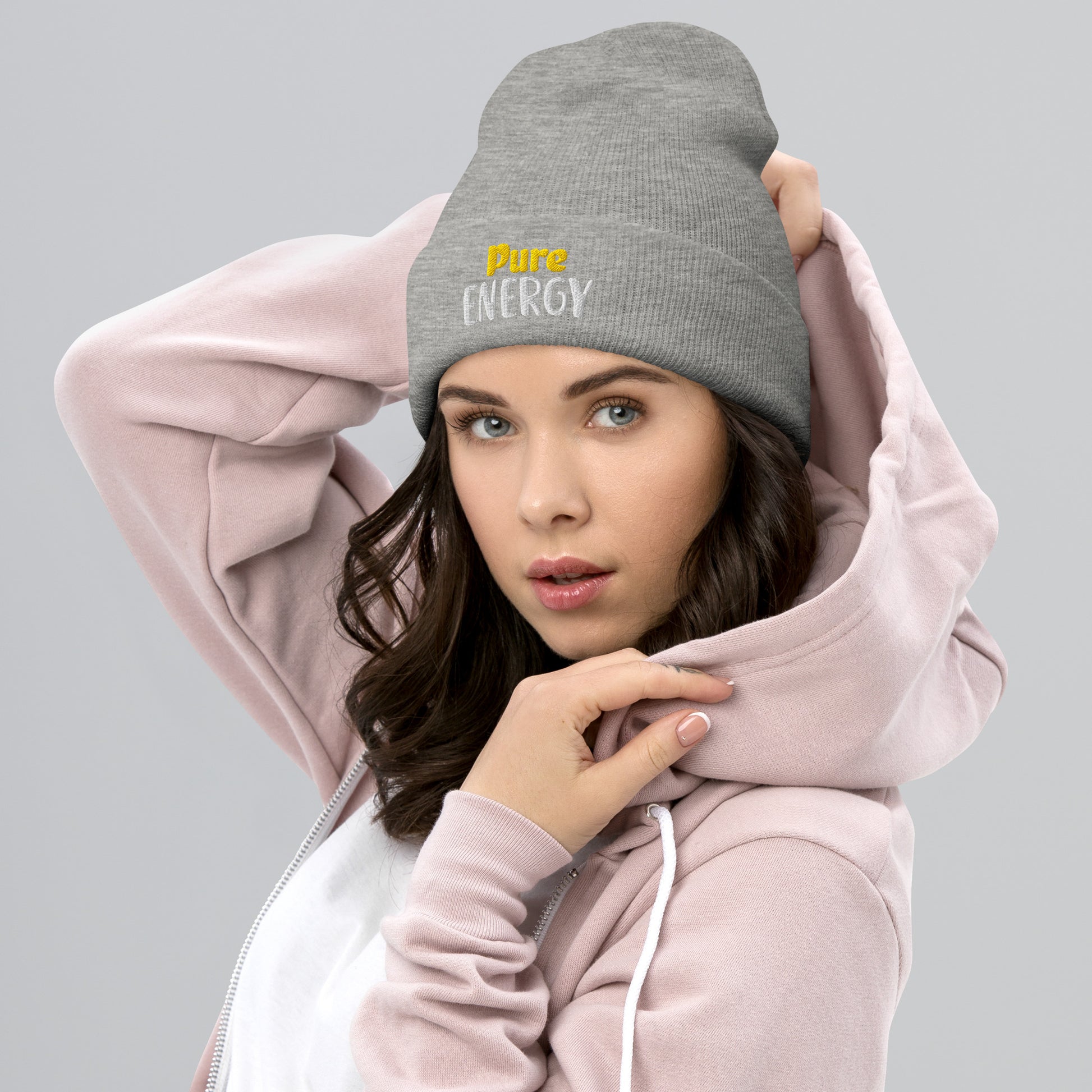 Cuffed Beanie - Pure Energy Elite Cap – Ambitious Power Unleashed by printfluence.net